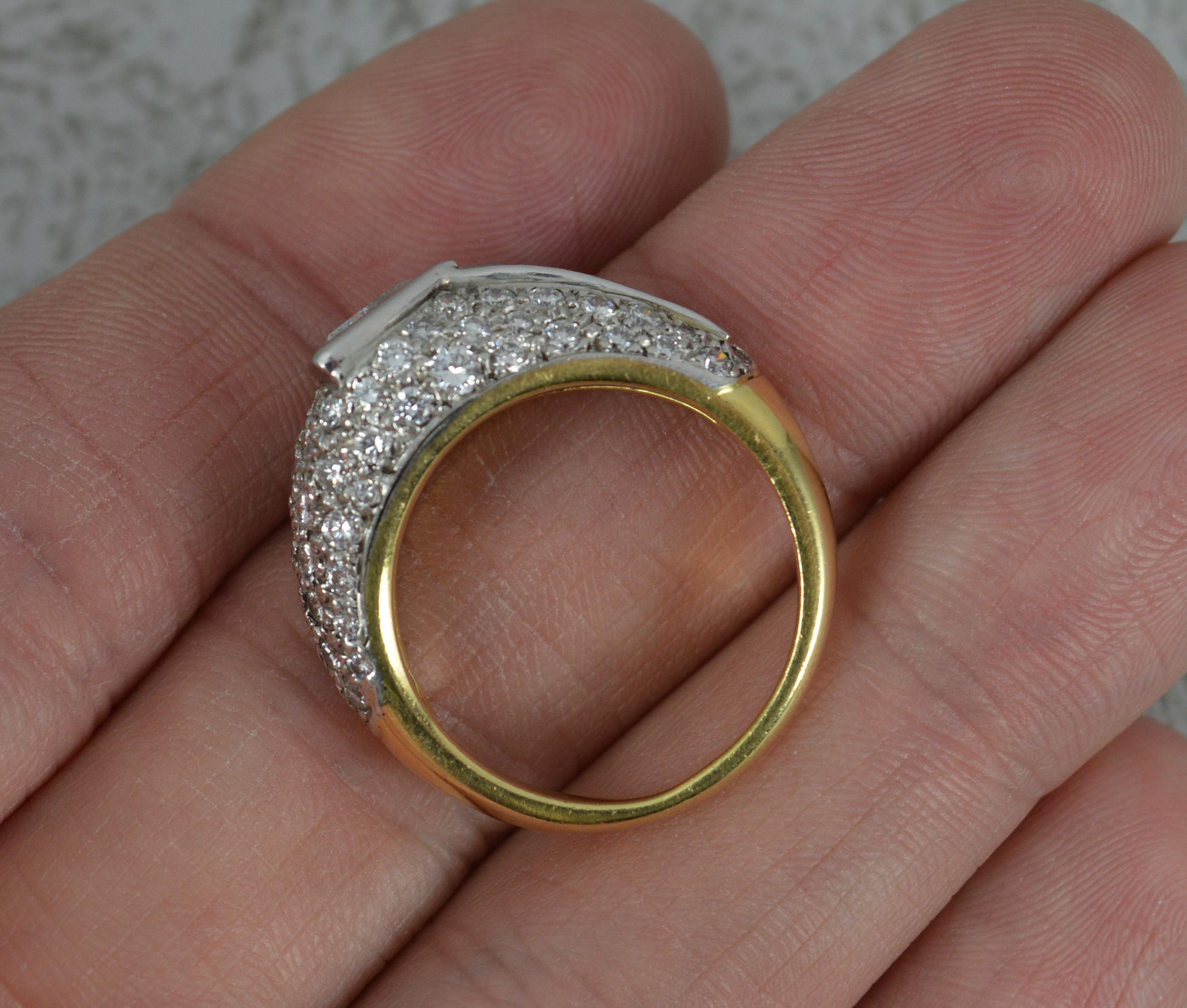 Impressive 2.5 Carat Trillion Cut Diamond 18 Carat Gold Cluster Ring In Excellent Condition In St Helens, GB
