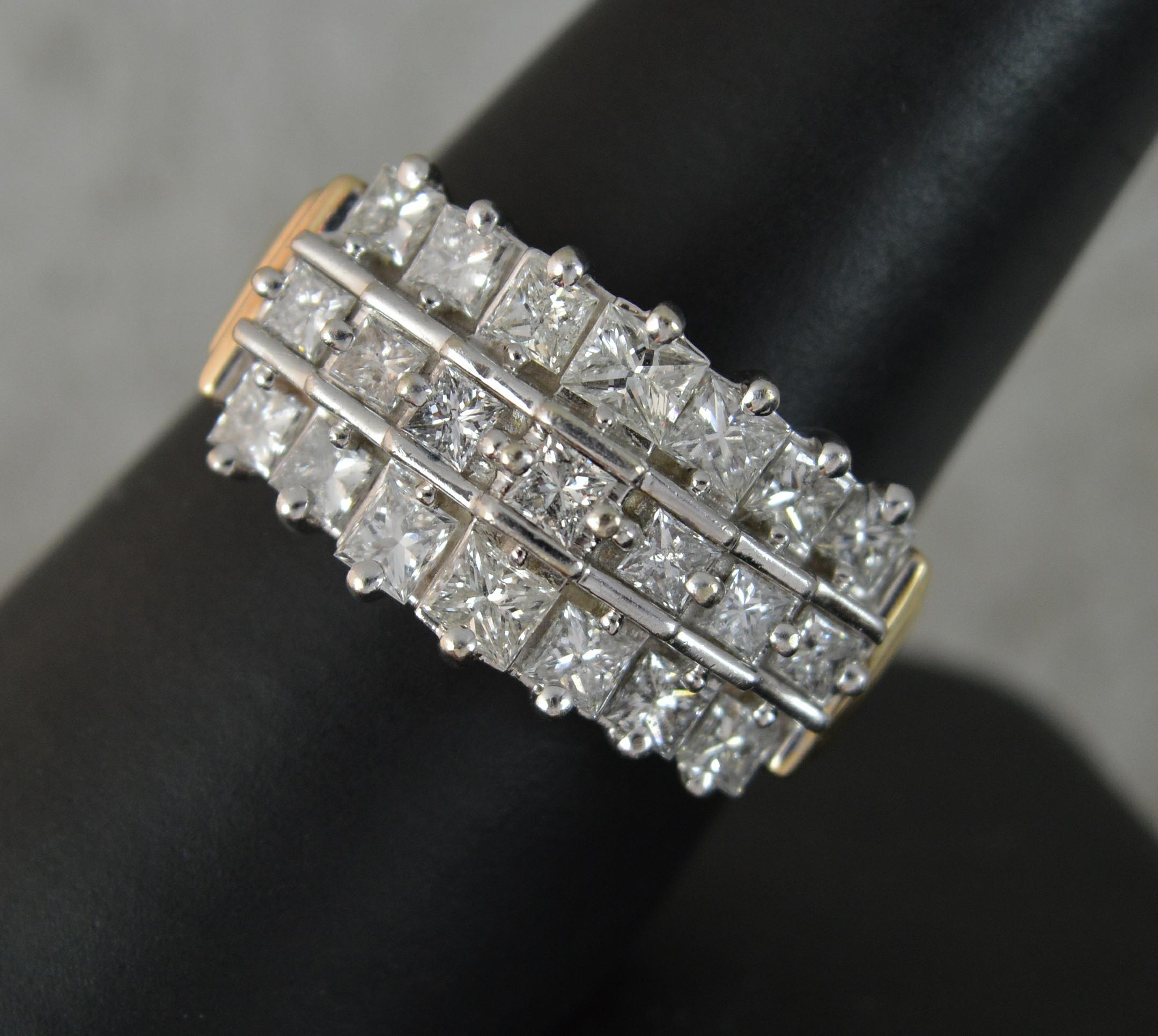 Impressive 2.75 Carat Diamond 14ct Gold Cluster Engagement Ring For Sale 6