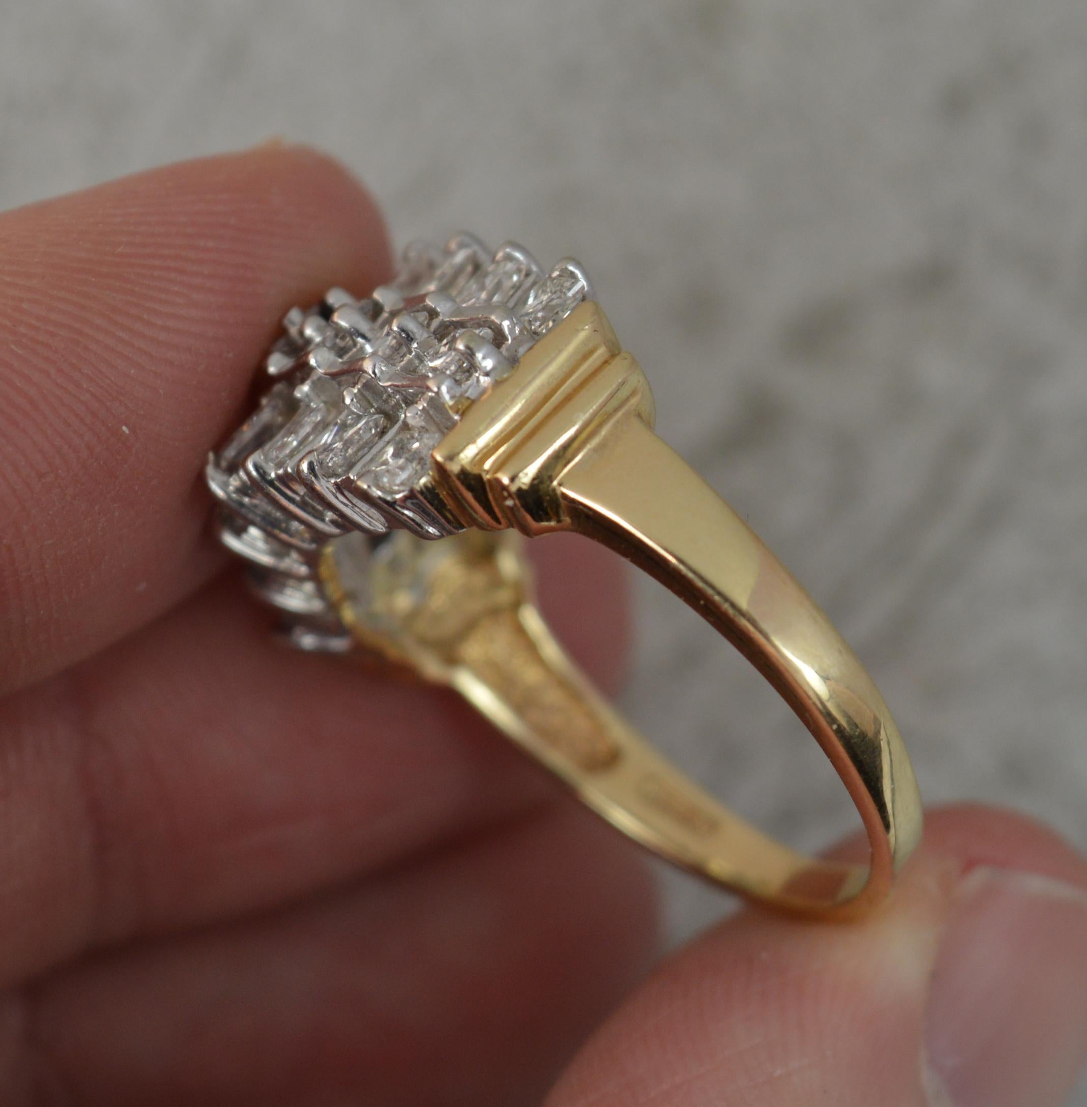 Women's Impressive 2.75 Carat Diamond 14ct Gold Cluster Engagement Ring For Sale