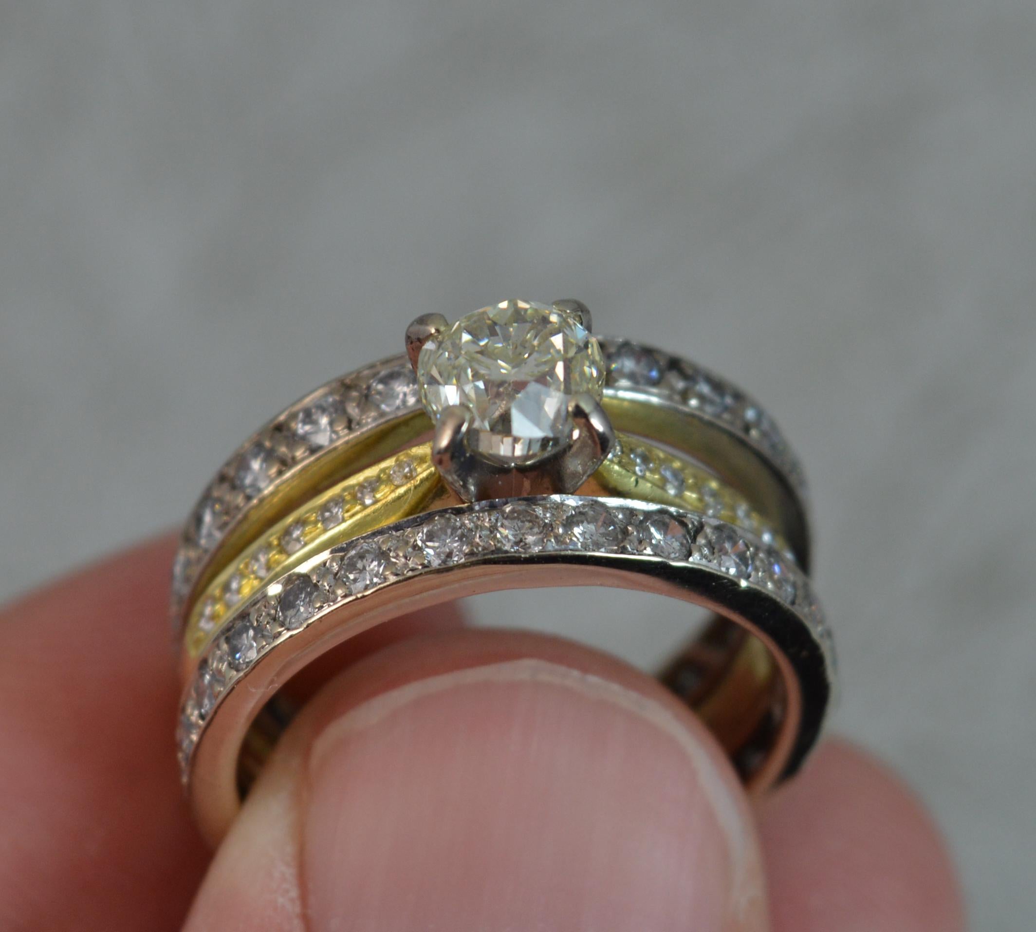 Women's or Men's Impressive 2.75 Carat Old Cut Diamond 18 Carat Gold Engagement Ring, circa 1900