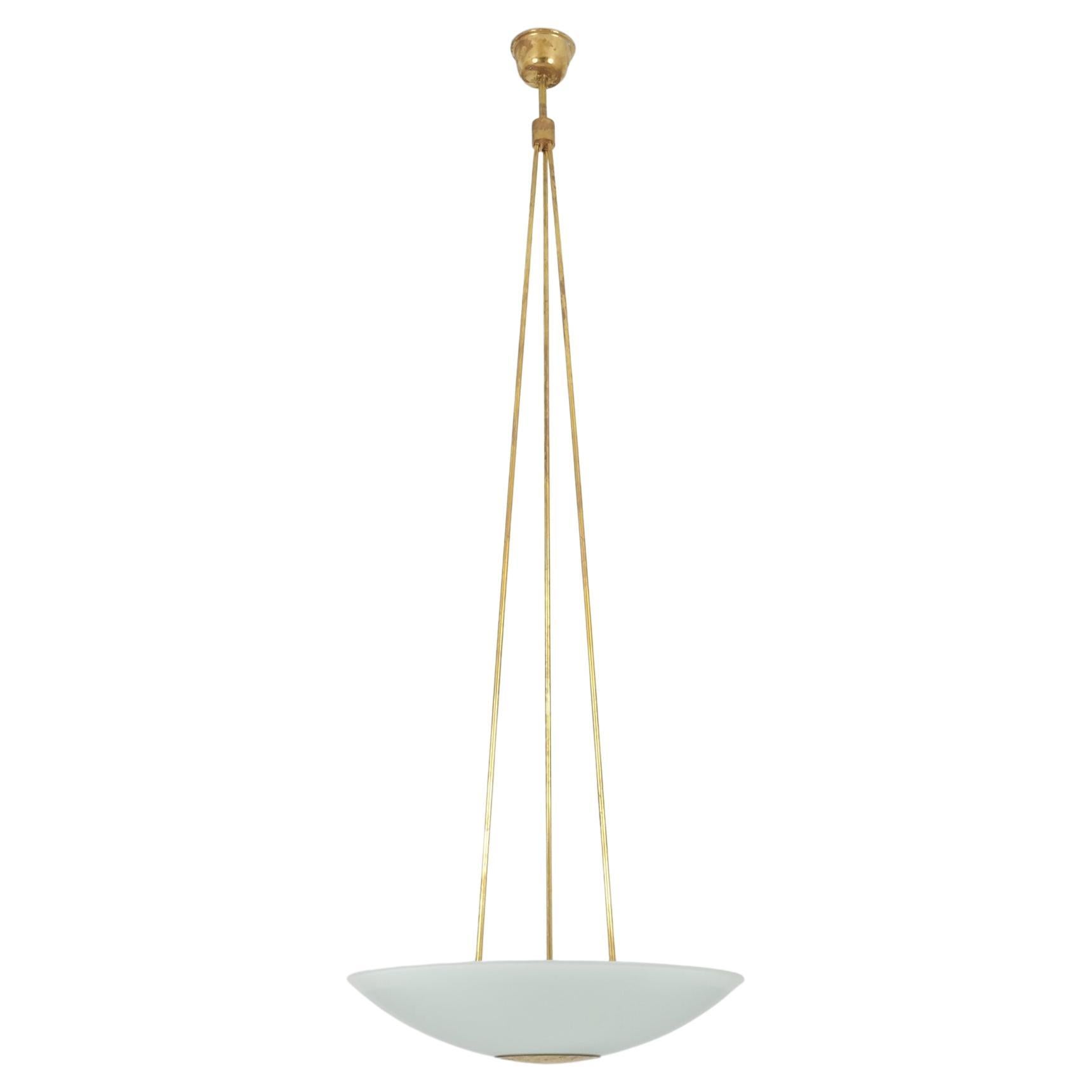 Impressive 2m High Paavo Tynell Ceiling Lamp From Arabia Finland, Taito 1940s.