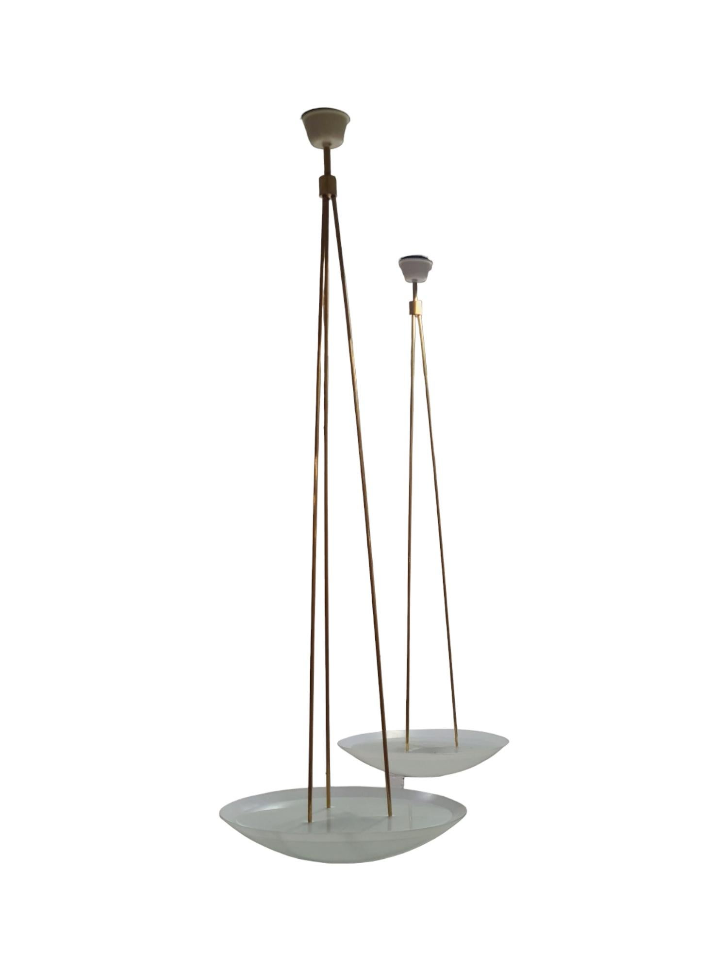 Scandinavian Modern Impressive 2m high Paavo Tynell ceiling lamps, Taito 1940s. For Sale