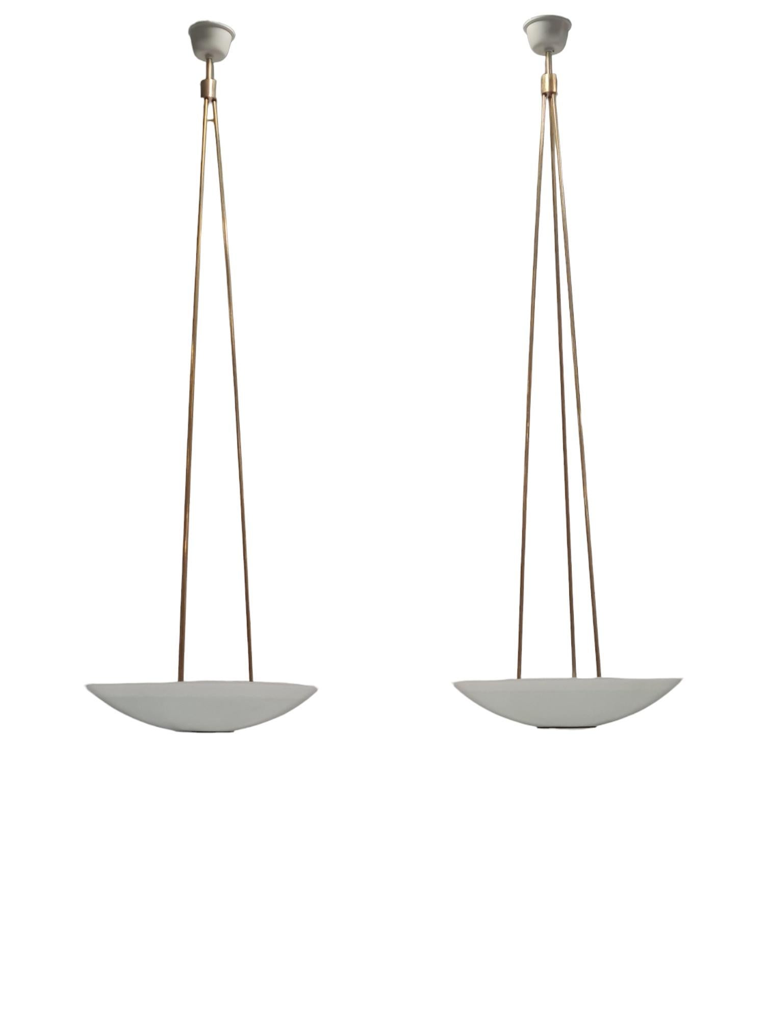 Metal Impressive 2m high Paavo Tynell ceiling lamps, Taito 1940s. For Sale