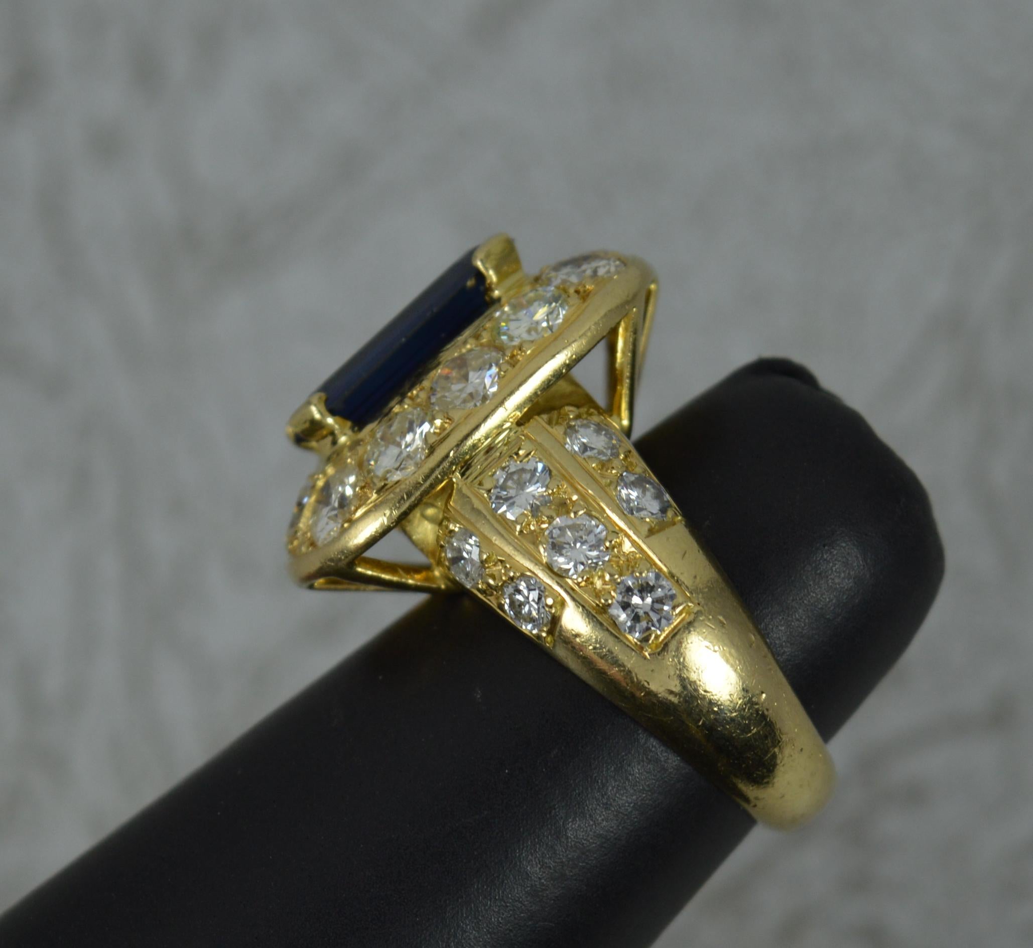 Impressive 3.00 Carat Diamond 3.75 Carat Sapphire 18 Carat Gold Cluster Ring 5