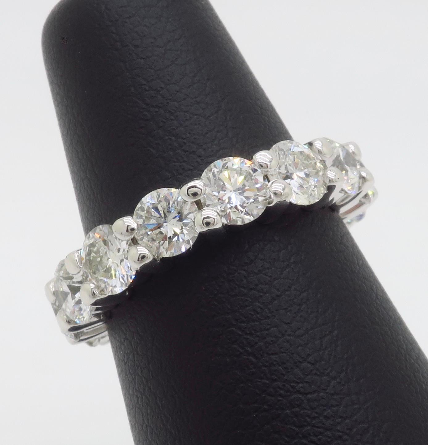 Impressive 3.45CTW Diamond Eternity Band Made in 14k White Gold For Sale 5