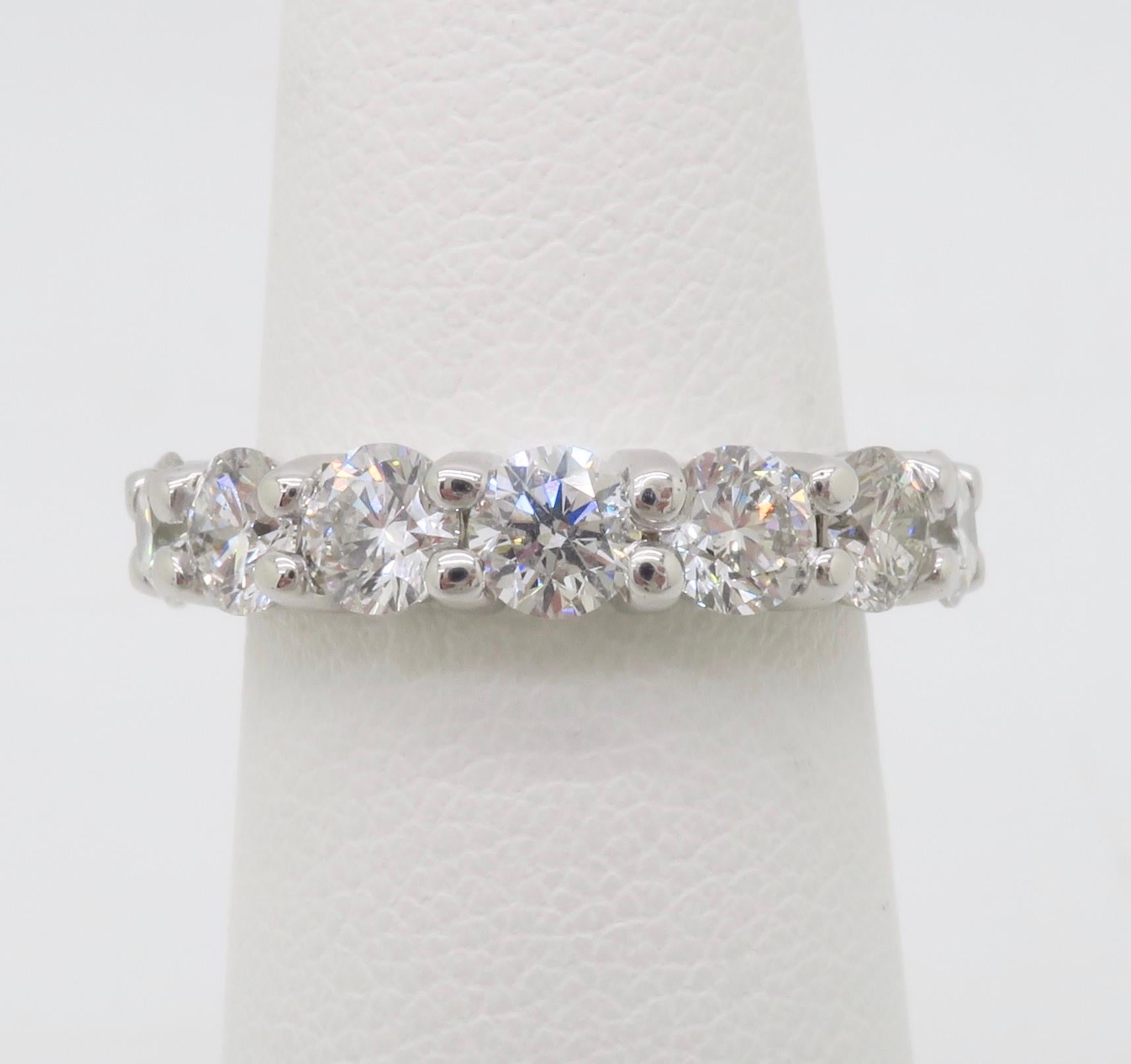 Impressive 3.45CTW Diamond Eternity Band Made in 14k White Gold In New Condition For Sale In Webster, NY