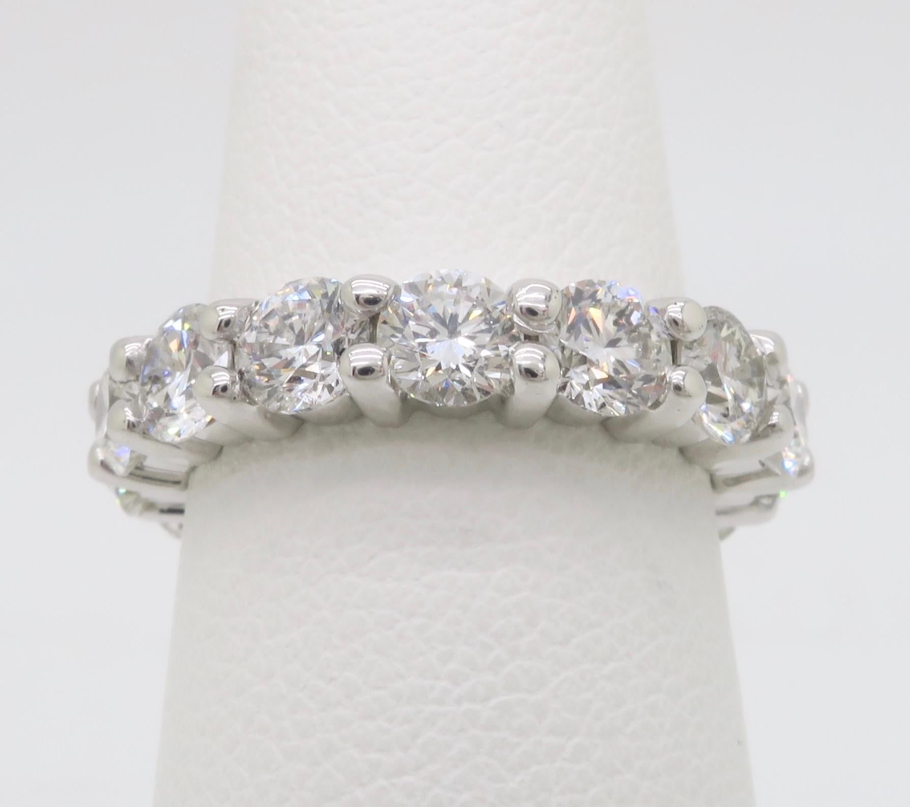 Women's Impressive 3.45CTW Diamond Eternity Band Made in 14k White Gold For Sale