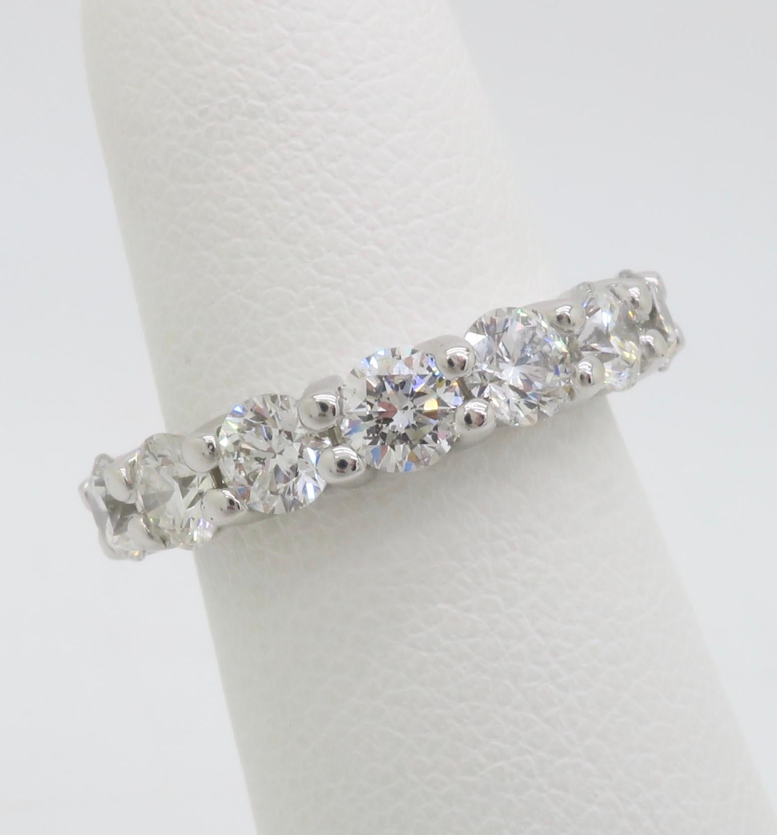 Impressive 3.45CTW Diamond Eternity Band Made in 14k White Gold For Sale 2