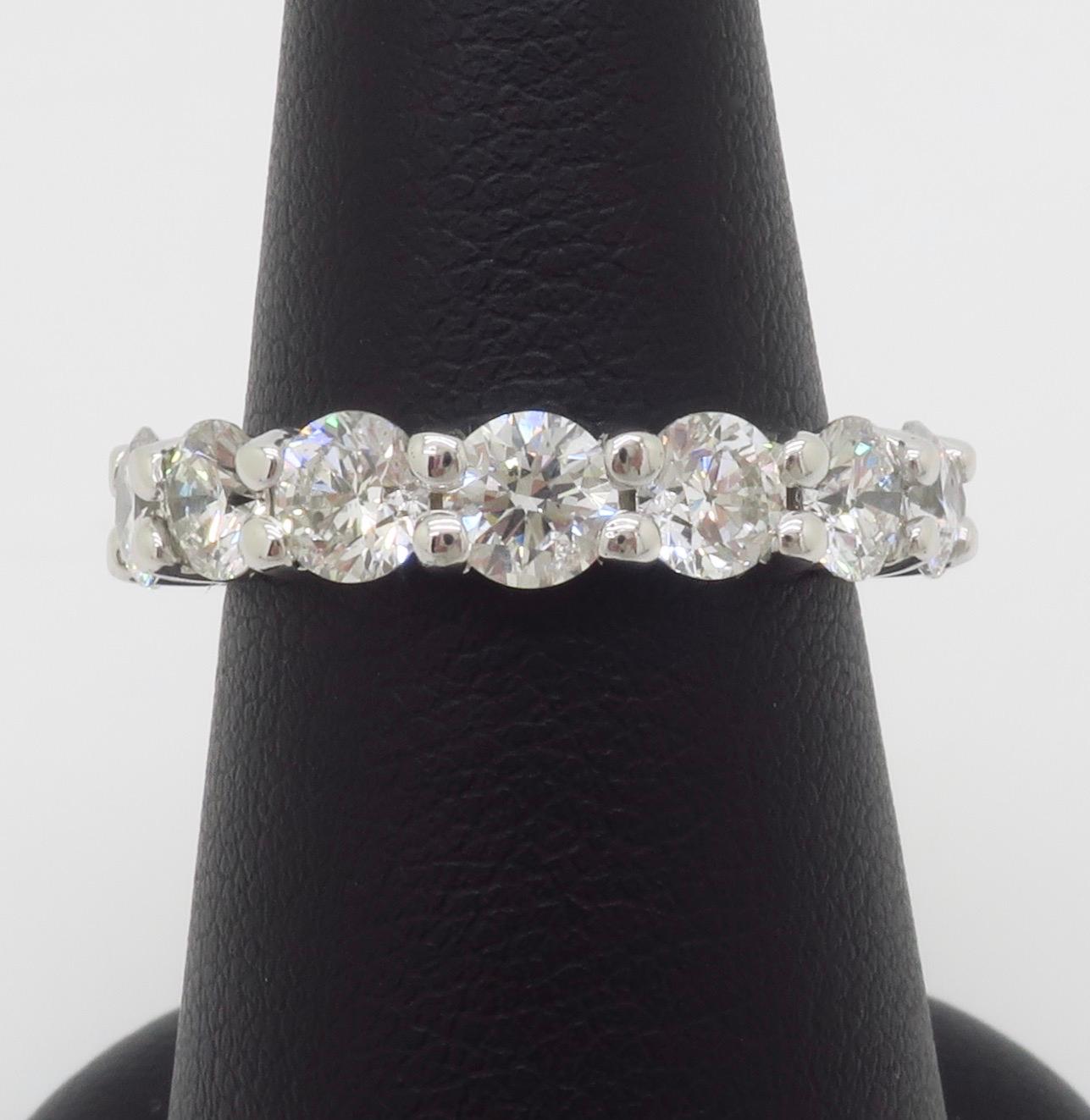 Impressive 3.45CTW Diamond Eternity Band Made in 14k White Gold For Sale 3