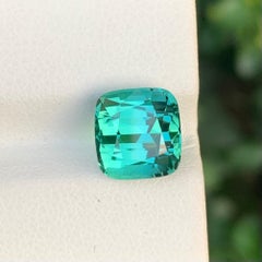 Impressive 5.20 Carat Natural Bluish Green Loose Tourmaline Cushion Shape Gem