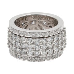 Impressive 6.50 Carat F IF/VVS Night and Day Spin Rotating Diamond Eternity Ring