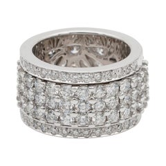 Impressive 6.50 Carat F IF/VVS Night and Day Spin Rotating Diamond Eternity Ring