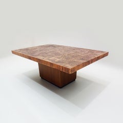 Impressive Acid Etched Vintage Copper Coffee Table Attributed to Bernhard Rohne