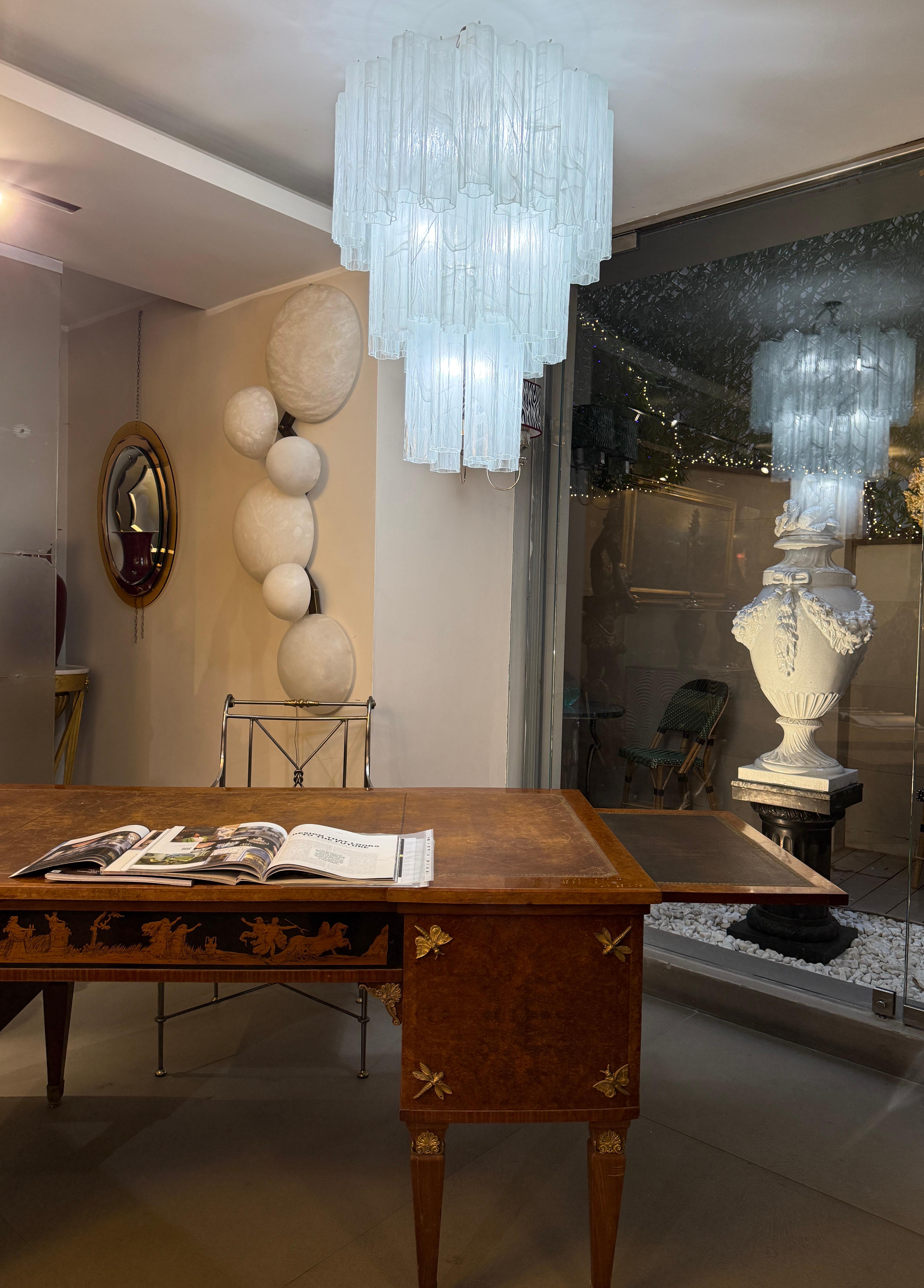 Impressionante lampadario Tronchi in vetro di Murano effetto alabastro in vendita 10