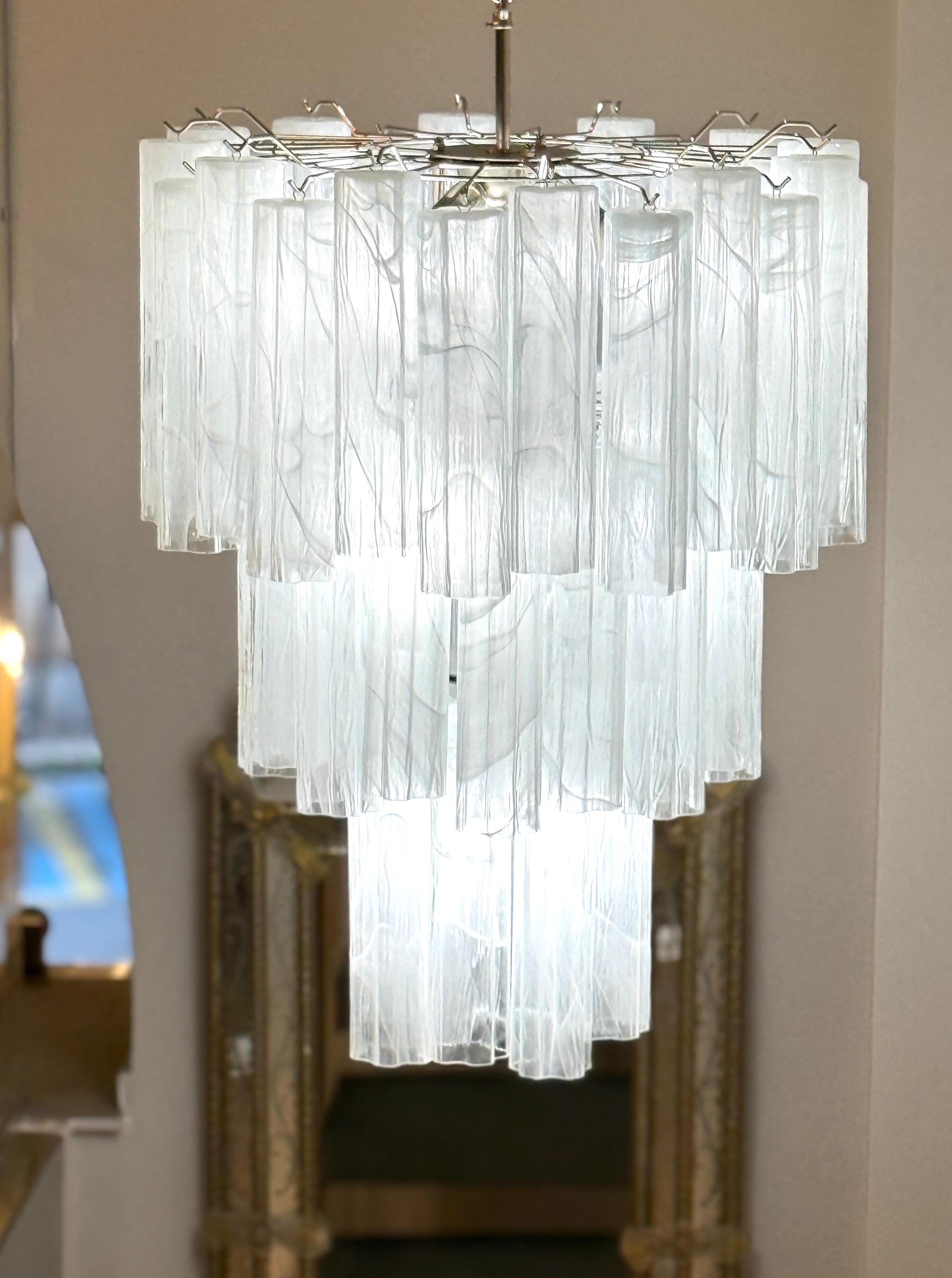 Impressive Alabaster Effect Murano Glass Tronchi Chandelier For Sale 10