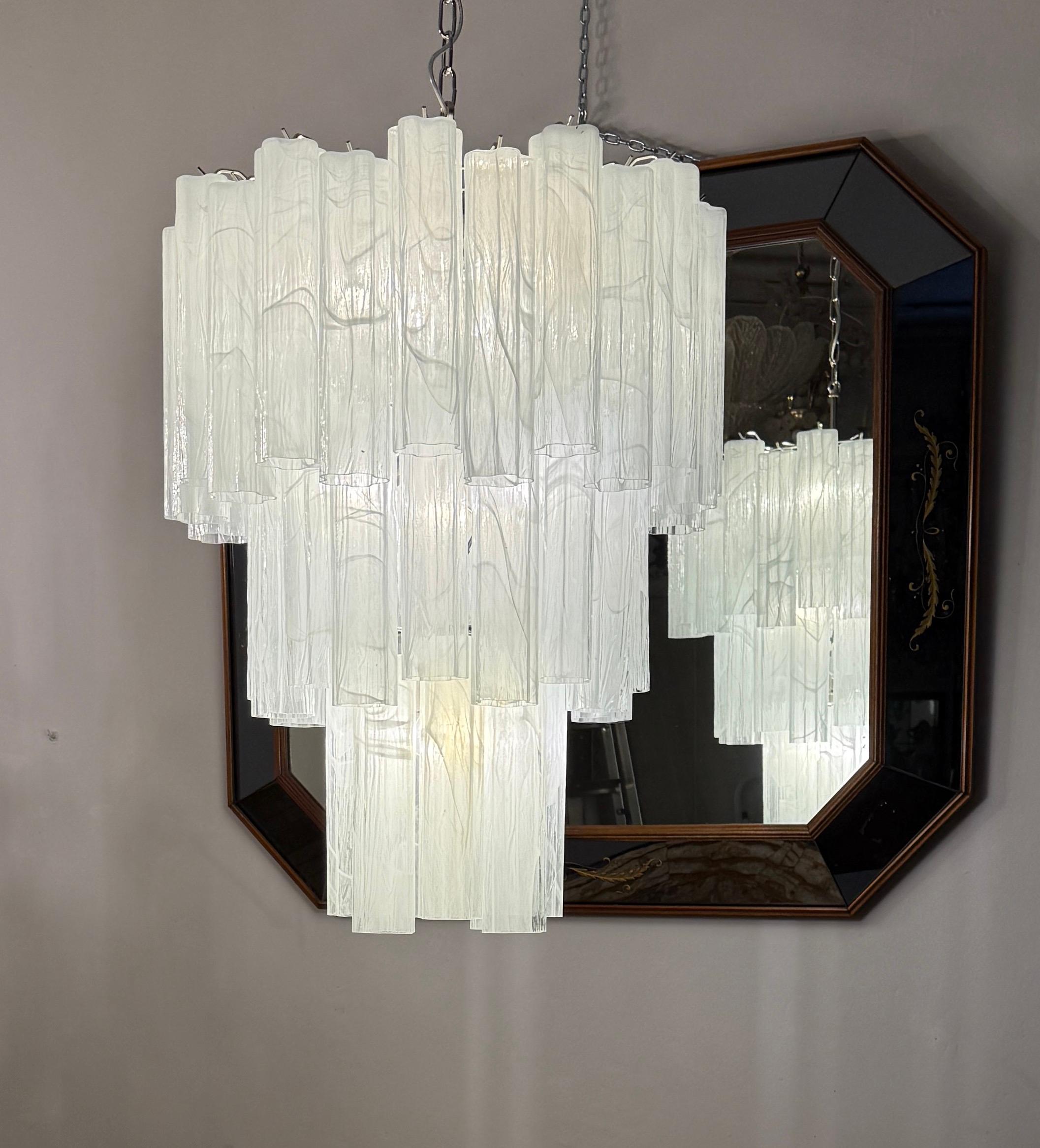 Italiano Impressionante lampadario Tronchi in vetro di Murano effetto alabastro in vendita