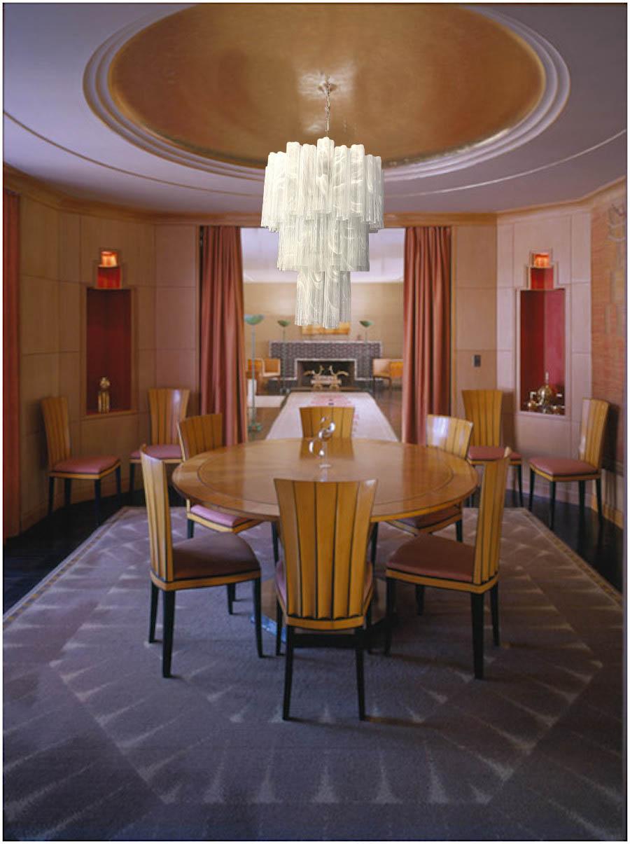 Contemporary Impressive Alabaster Effect Murano Glass Tronchi Chandelier For Sale