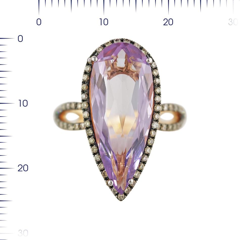 Impressive Amethyst Diamond Yellow Gold Earrings In New Condition For Sale In Montreux, CH