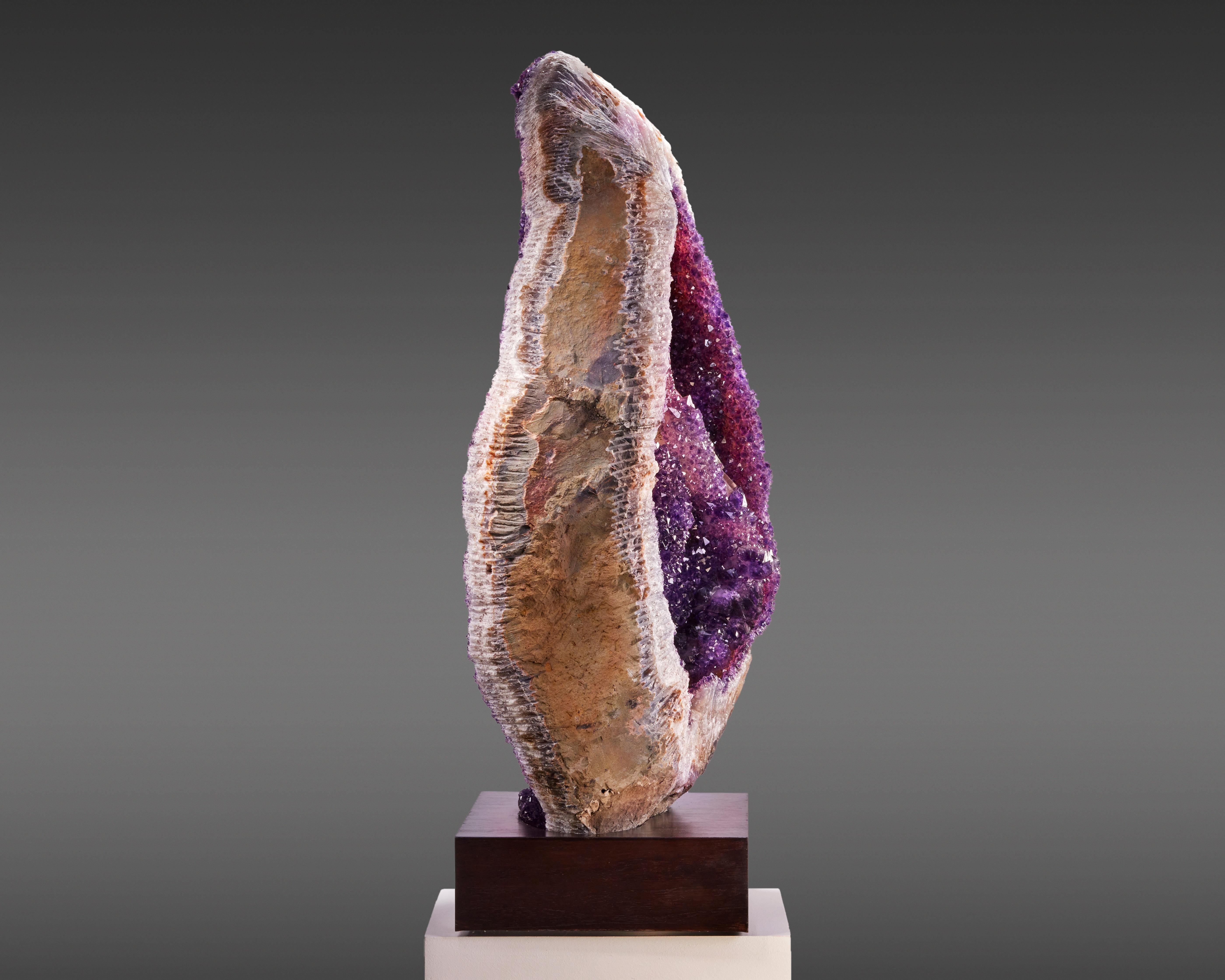 18th Century and Earlier Impressive Amethyst Geode with Large Calcite For Sale