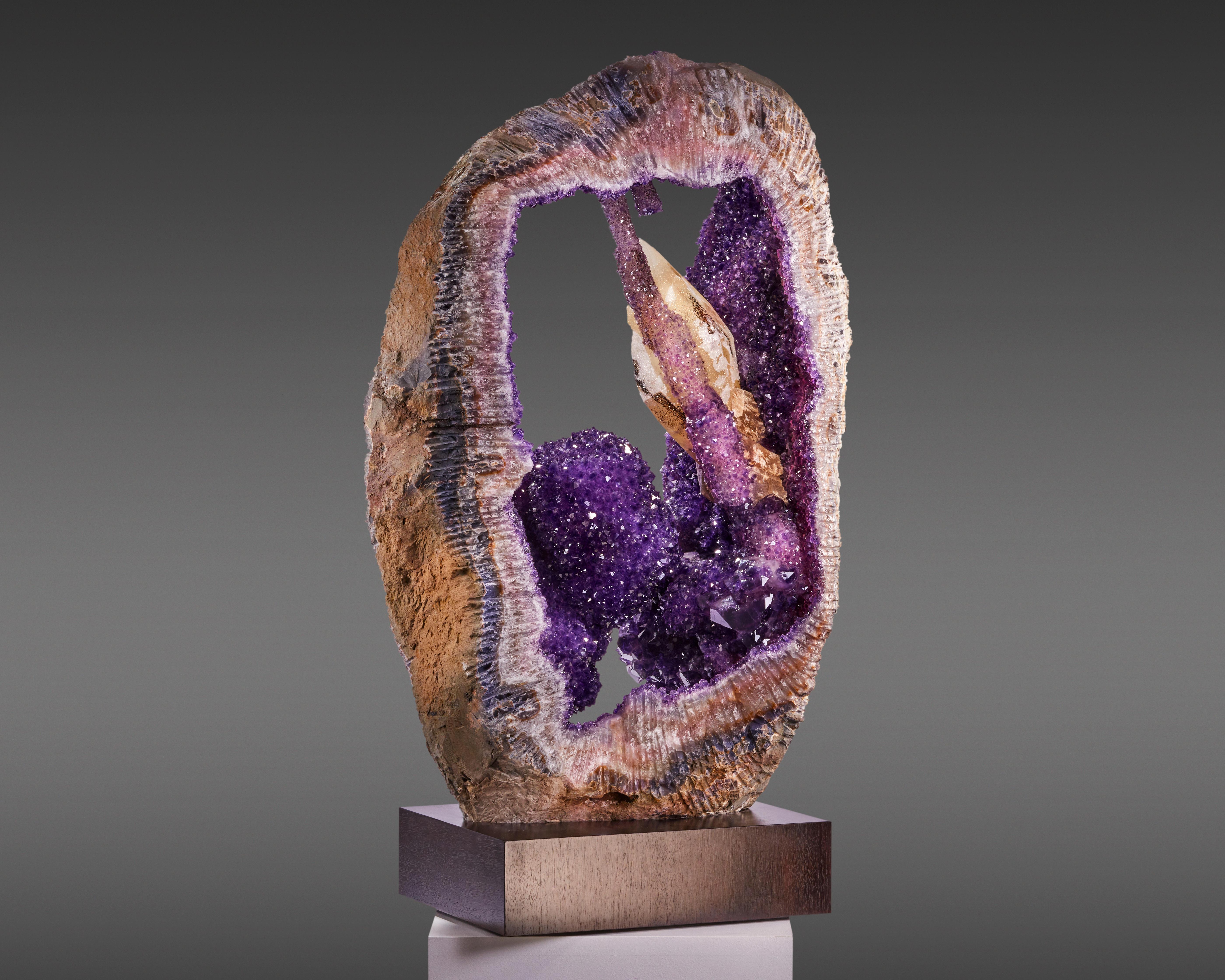 Impressive Amethyst Geode with Large Calcite For Sale 3