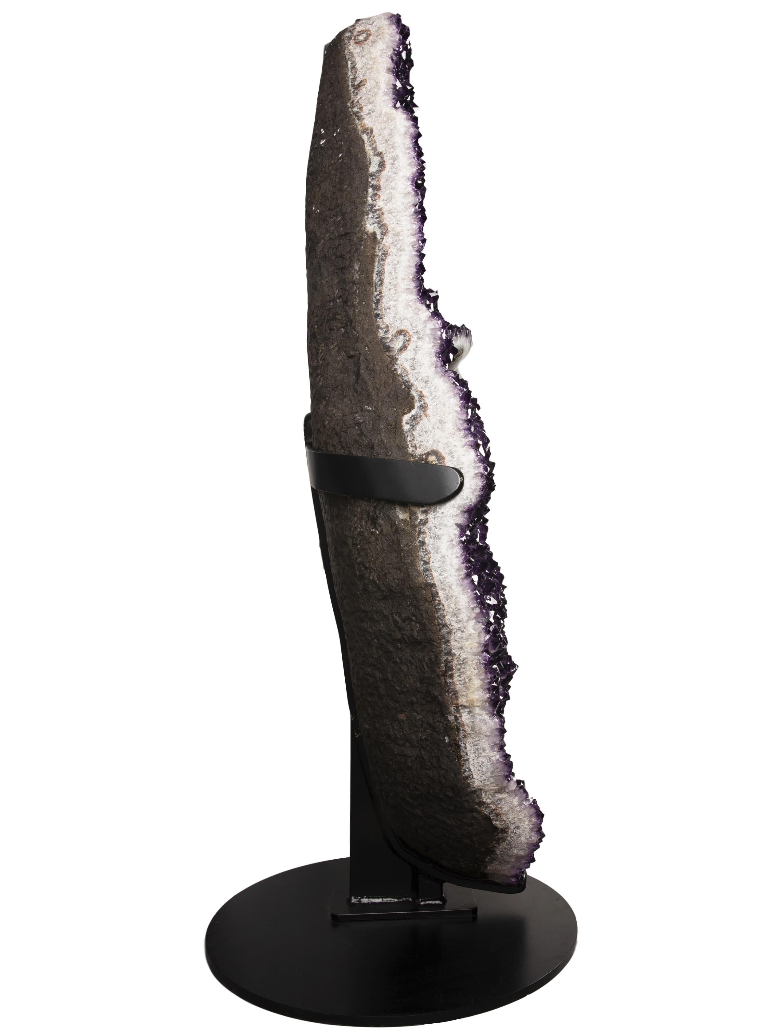 Impressive Amethyst Pillar with White Quartz Section In Good Condition For Sale In London, GB