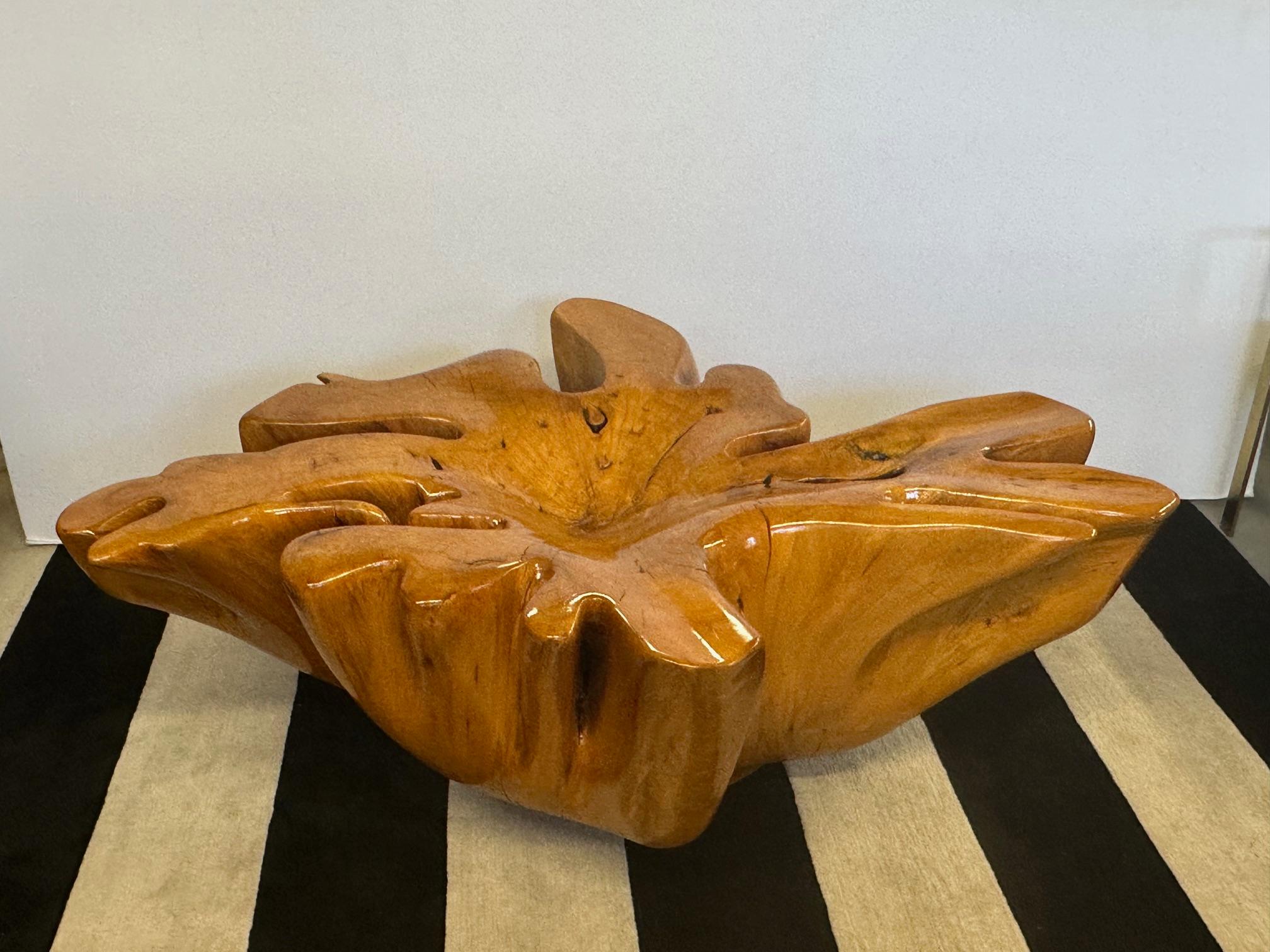 Impressive Amoeba Shaped Organic Modern Tree Stump Coffee Table For Sale 10