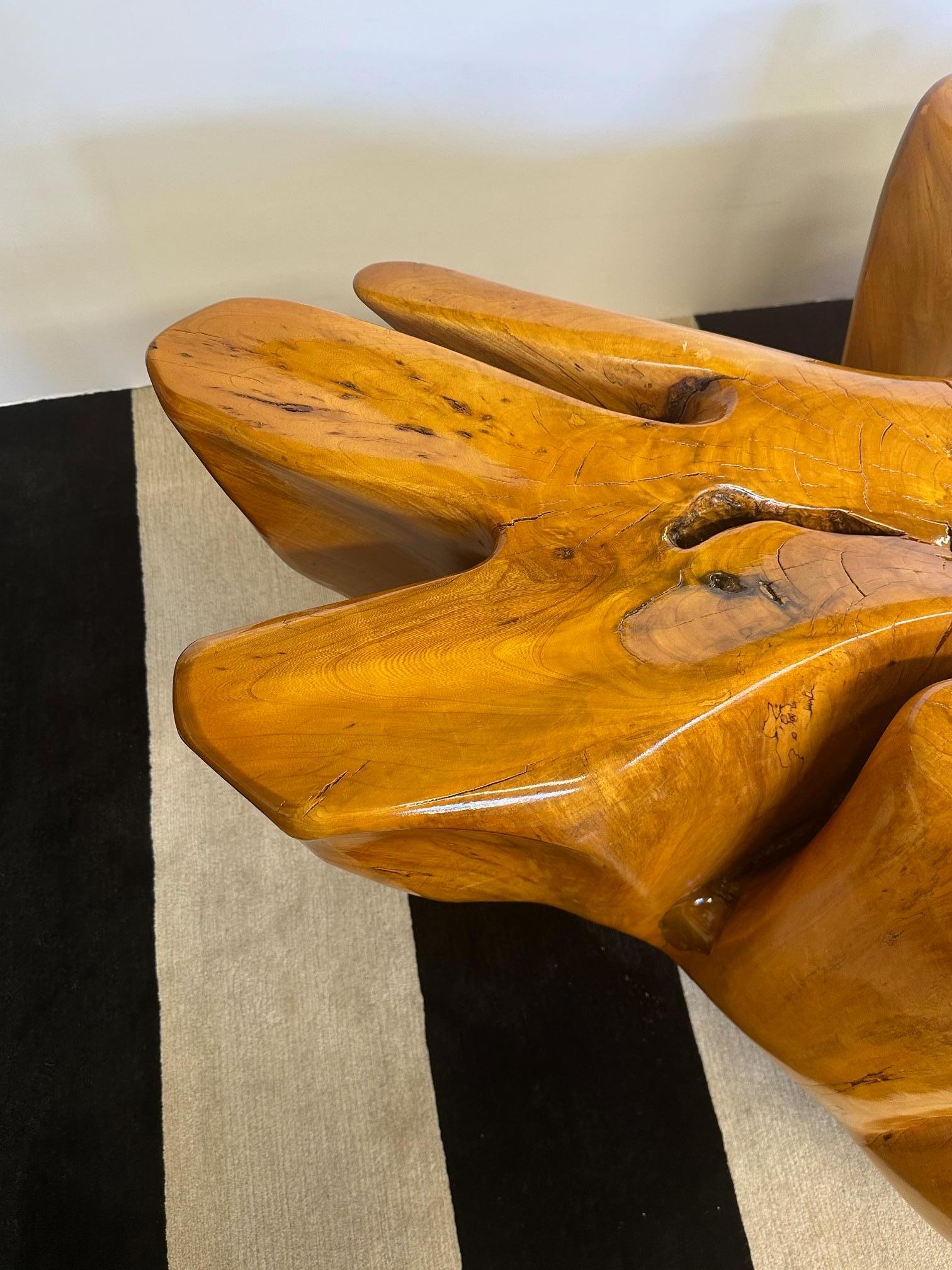 Impressive Amoeba Shaped Organic Modern Tree Stump Coffee Table For Sale 3