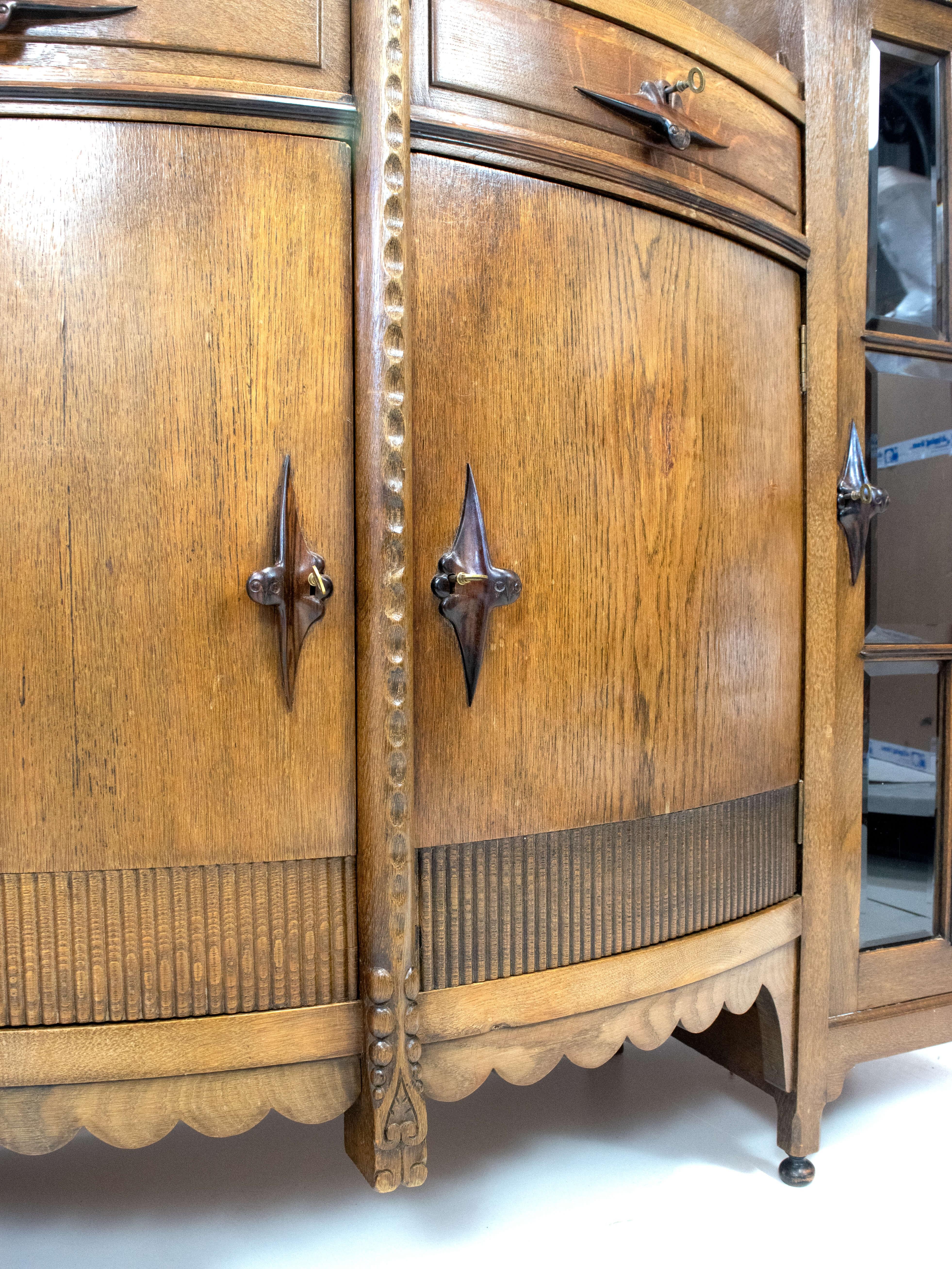 Art Deco Impressive Amsterdam School Bar Cabinet by J.Th. Drilling, The Netherlands 1920s