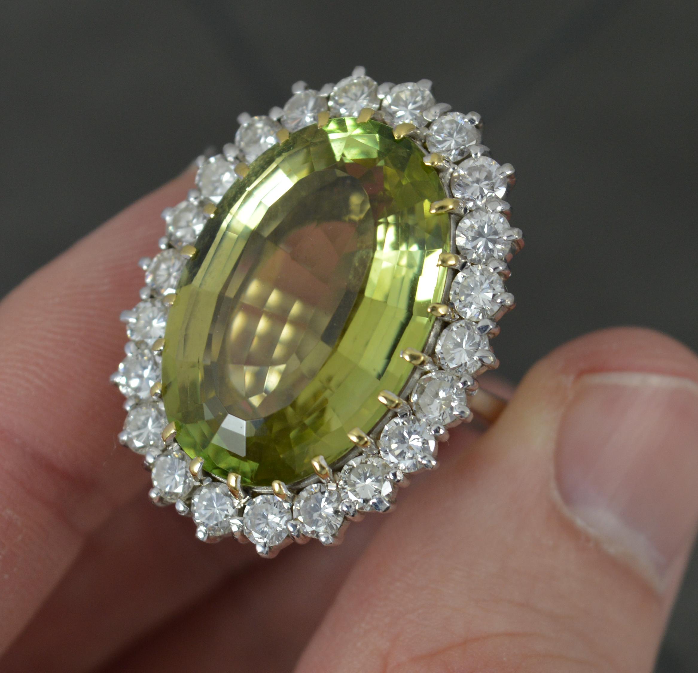 Impressive and Huge Natural Quartz and Diamond 18ct Gold Cluster Cocktail Ring For Sale 2