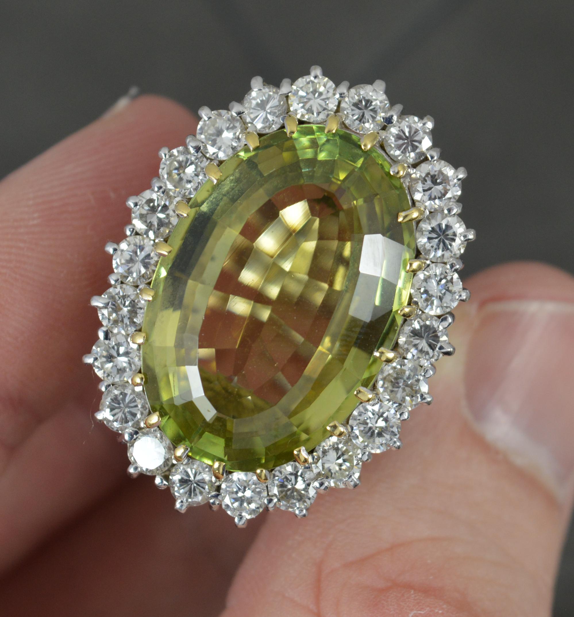 Impressive and Huge Natural Quartz and Diamond 18ct Gold Cluster Cocktail Ring 3
