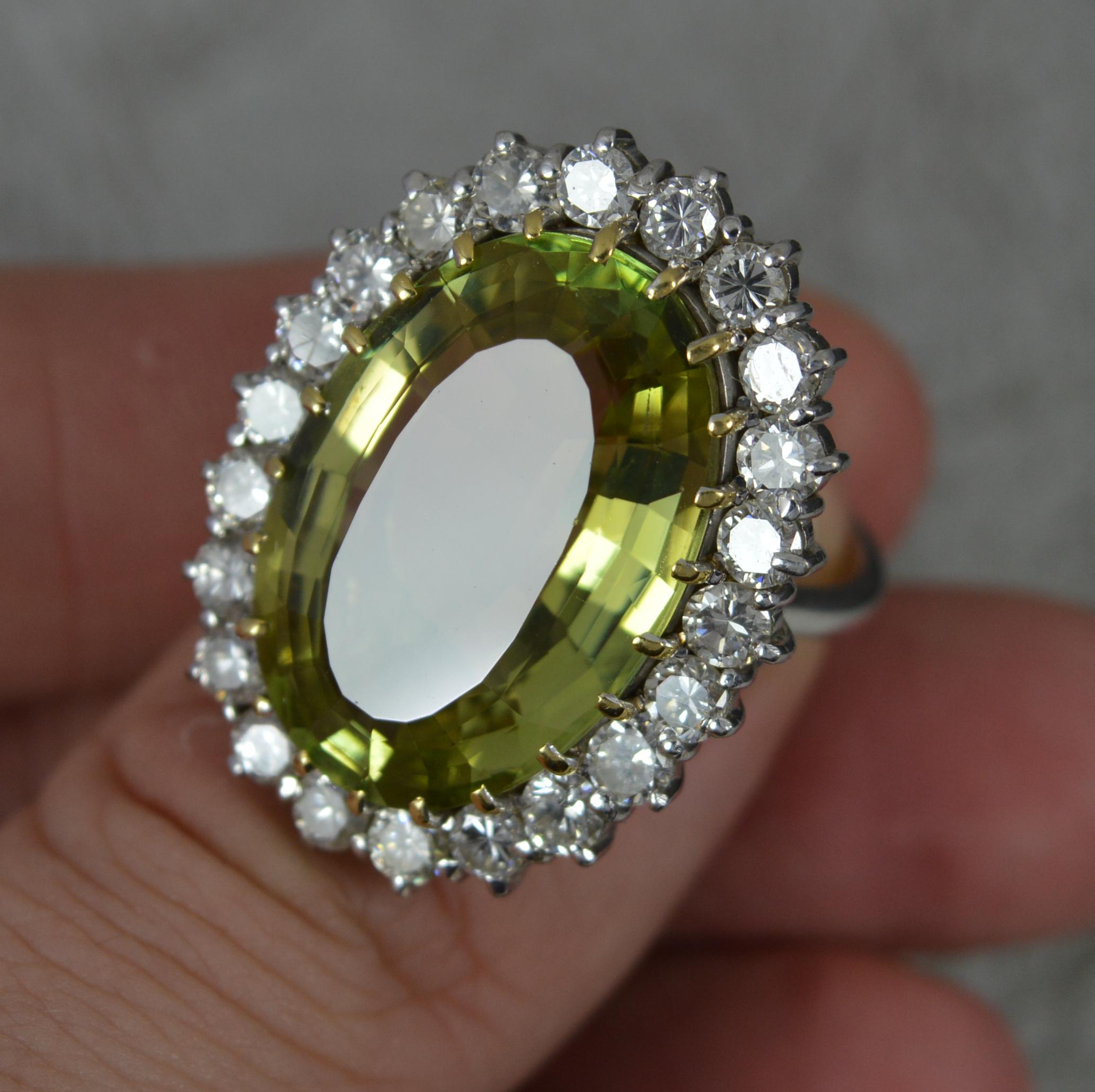 Impressive and Huge Natural Quartz and Diamond 18ct Gold Cluster Cocktail Ring 4
