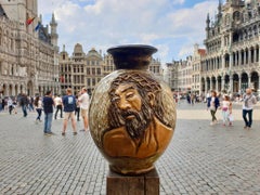 Ceramic Vase of  Christ by Losson Belgium