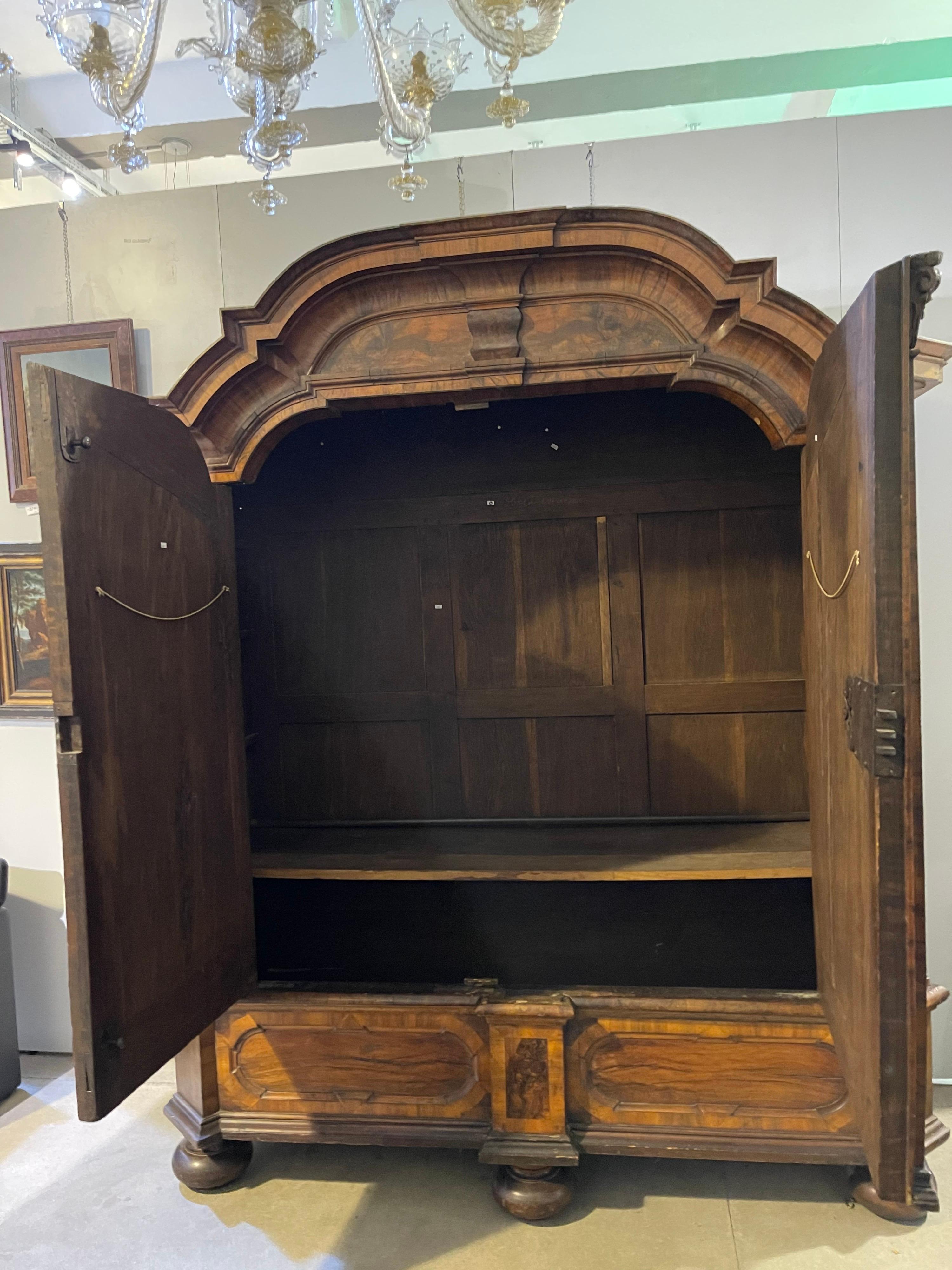 Impressive and Monumental Baroque Cabinet from Around 1750, Walnut For Sale 9