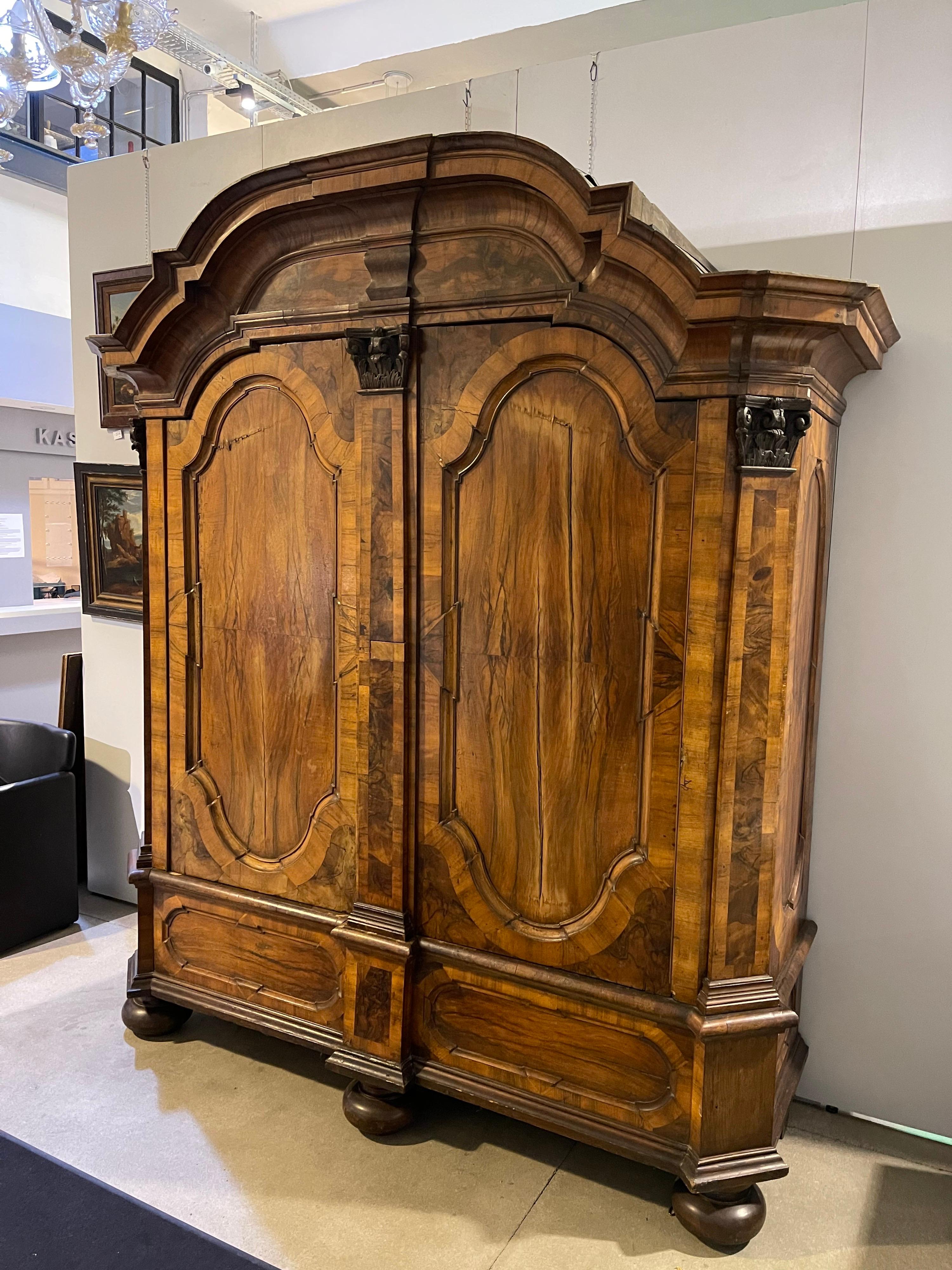 German Impressive and Monumental Baroque Cabinet from Around 1750, Walnut For Sale