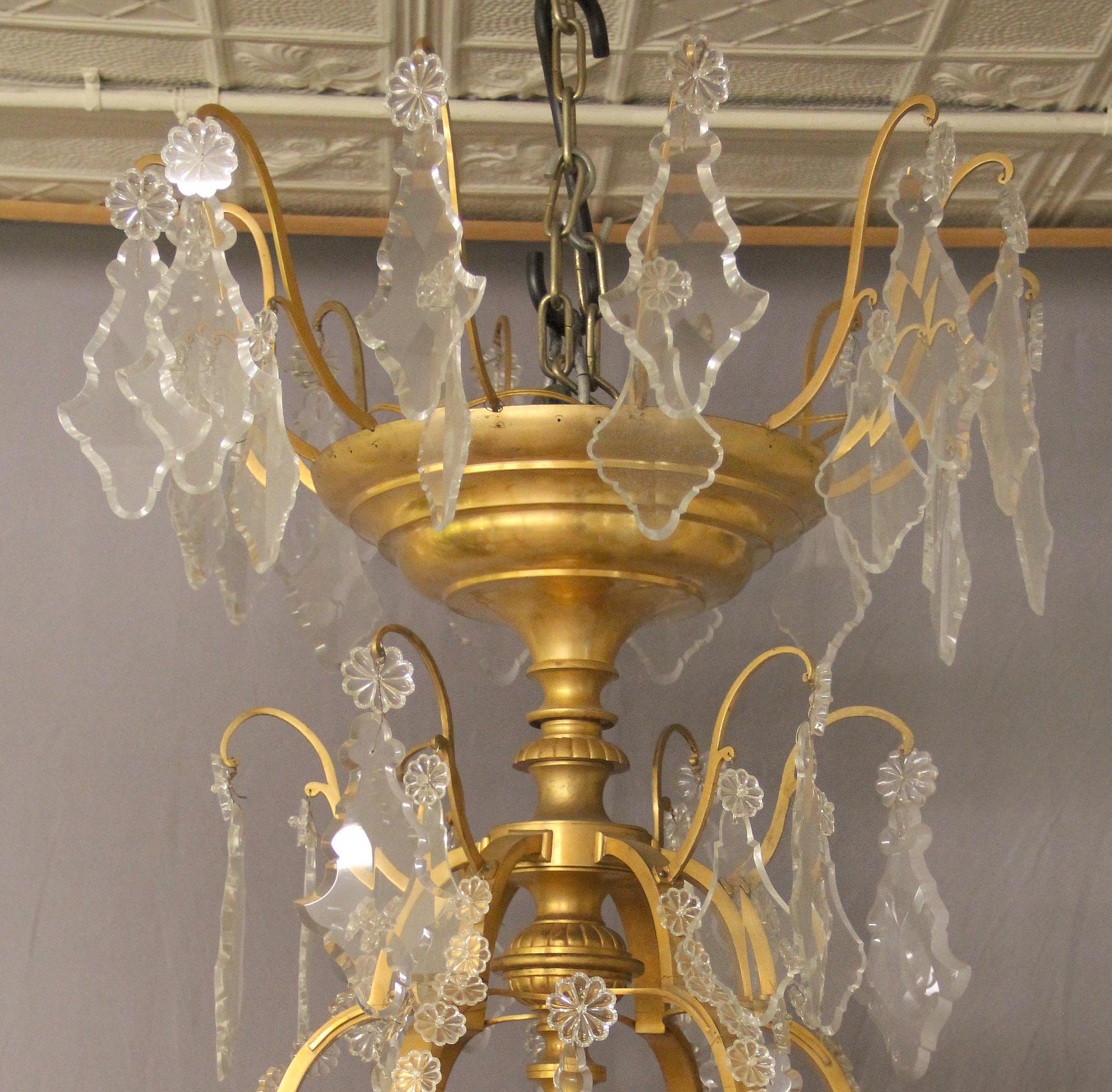 Belle Époque Impressive and Palatial 19th Century Gilt Bronze and Crystal 48 Light Chandelier For Sale