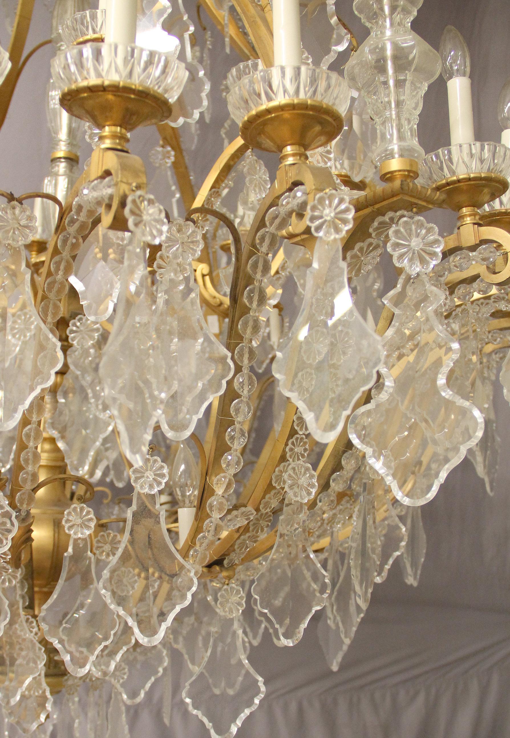 Impressive and Palatial 19th Century Gilt Bronze and Crystal 48 Light Chandelier For Sale 3