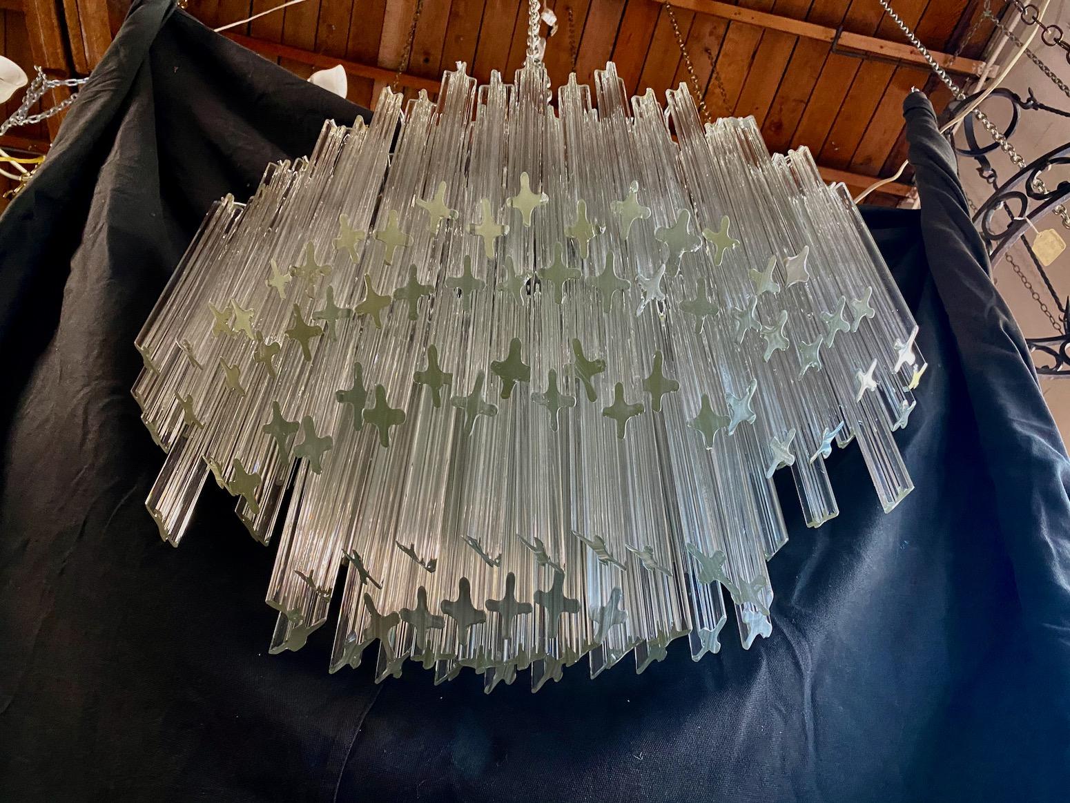 Impressive and Rare Oval Murano Crystal Glass Light Design Venini Style 4