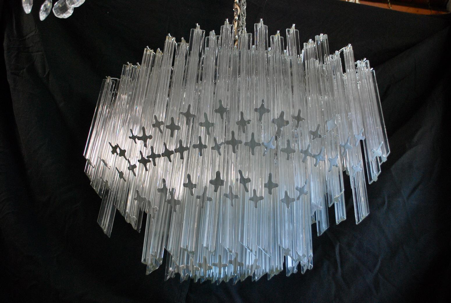 Impressive and Rare Oval Murano Crystal Glass Light Design Venini Style 2