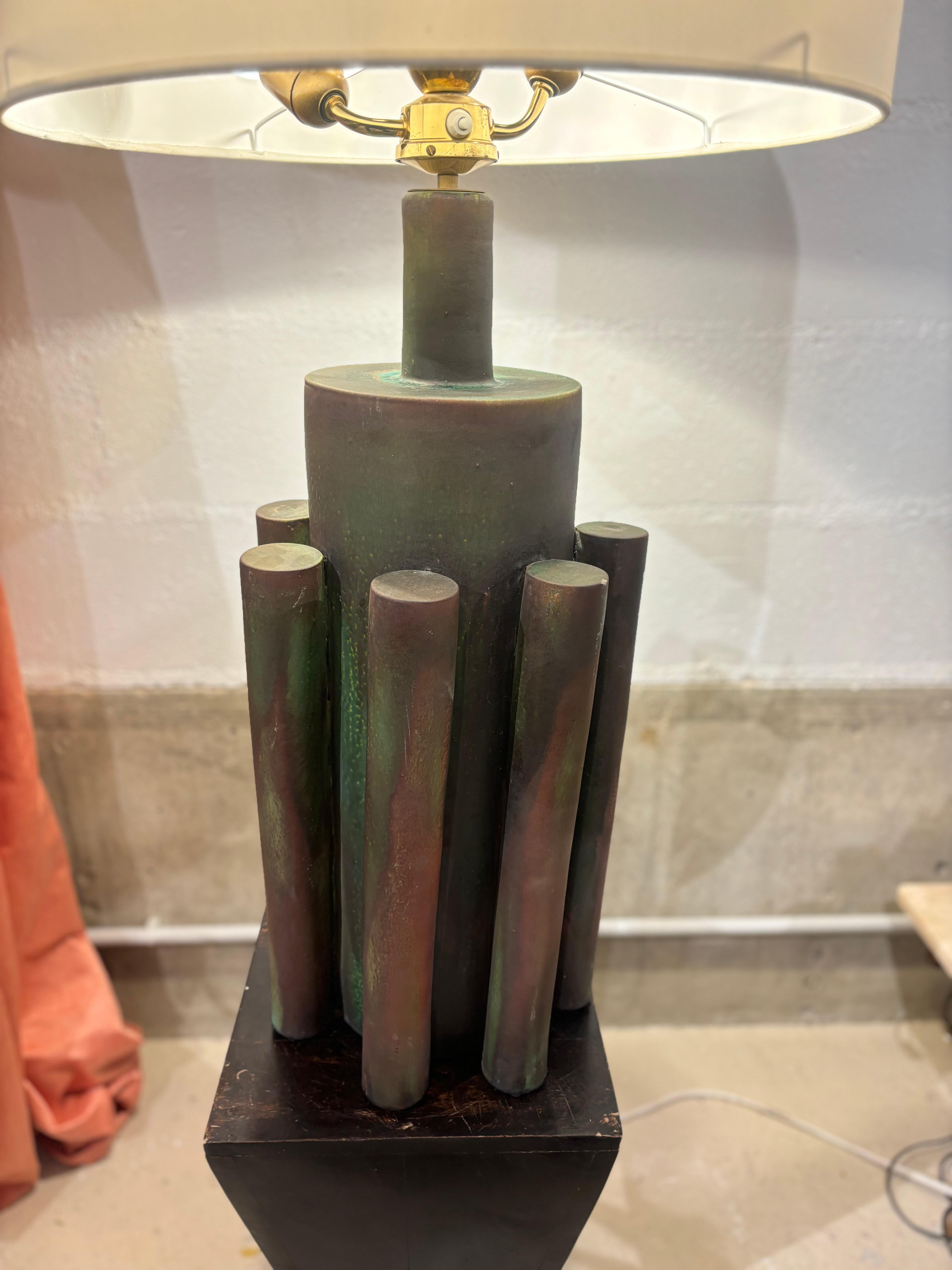 Impresionante y deslumbrante lámpara Suzanne Ramié para Madoura mediados del siglo XX en venta