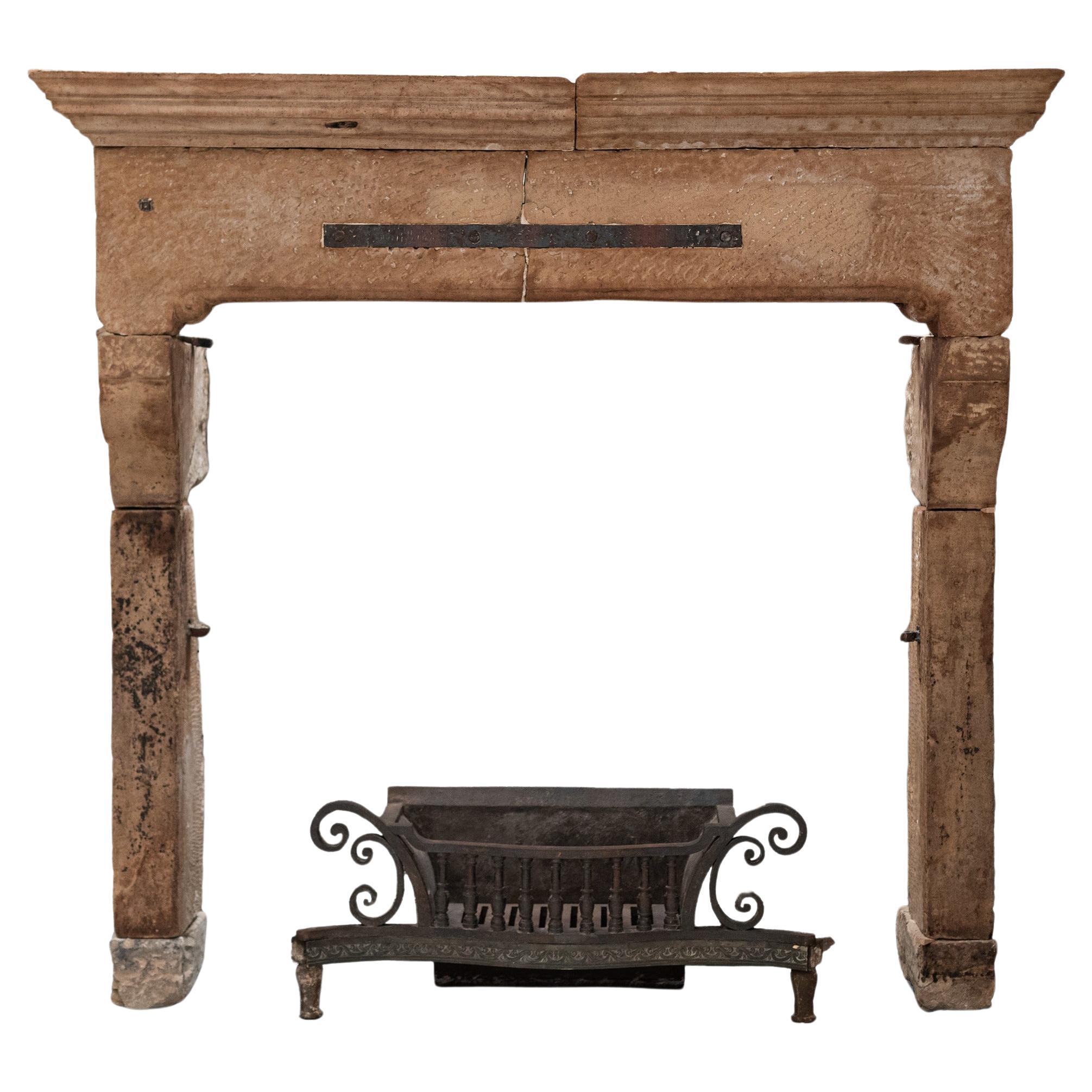 Impressive Antique 18th Century English Stone Chimneypiece For Sale