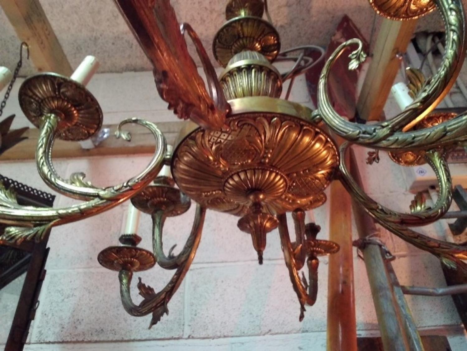 Impressive Antique Brass Chandelier, 20th Century For Sale 1