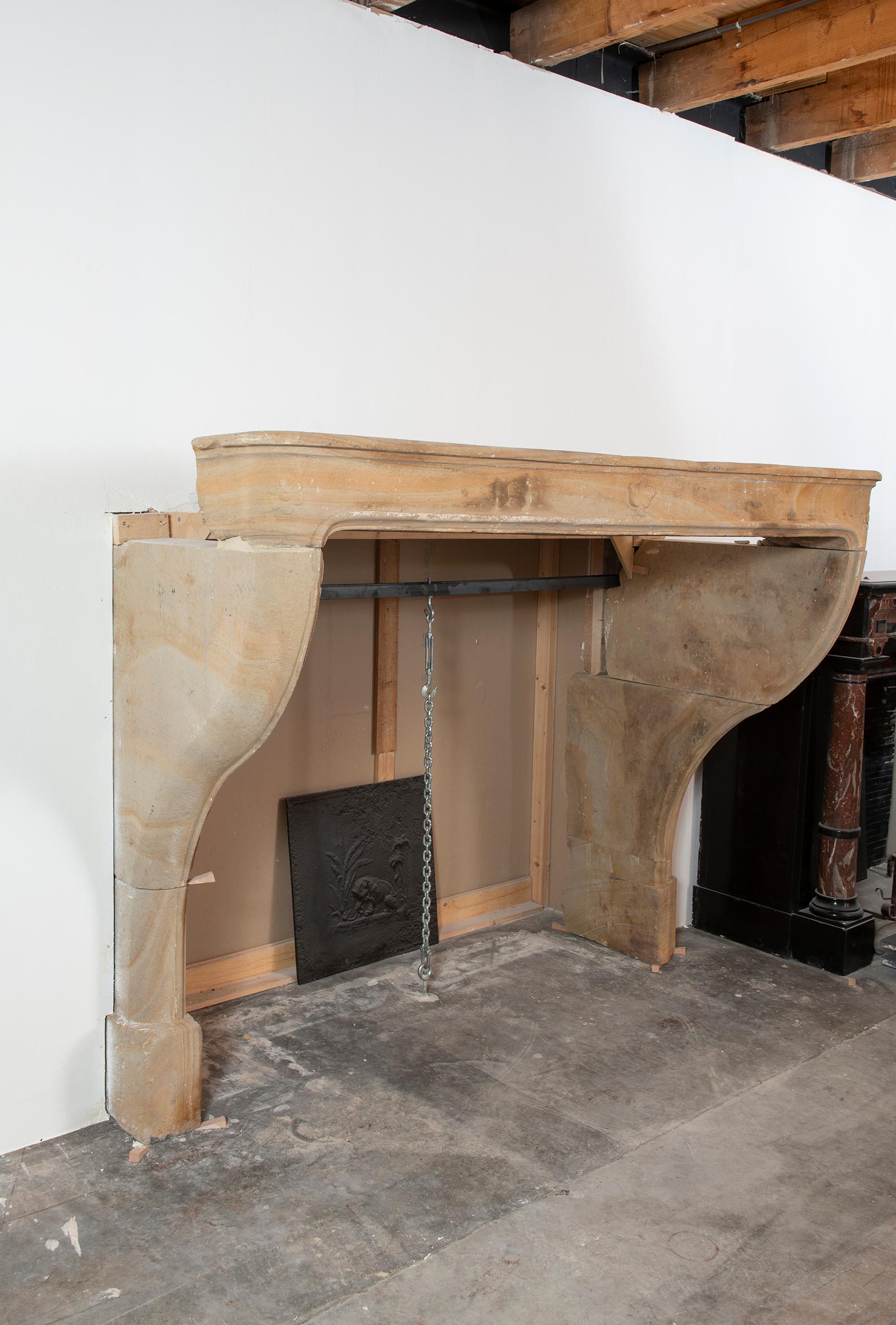19th Century Impressive Antique French Louis XV Fireplace Mantel For Sale