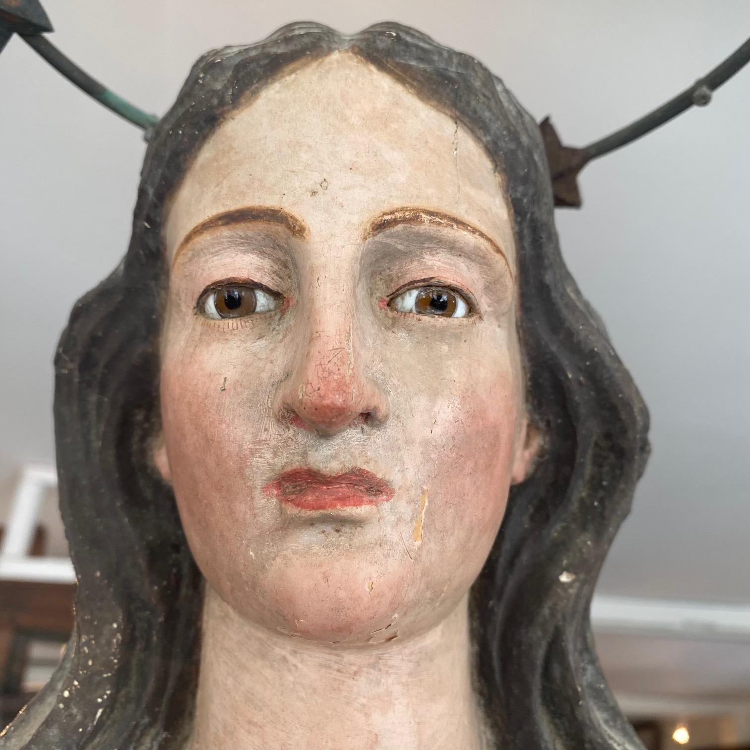 Impressive Antique Lifesize Immaculata Religious Sculpture 2