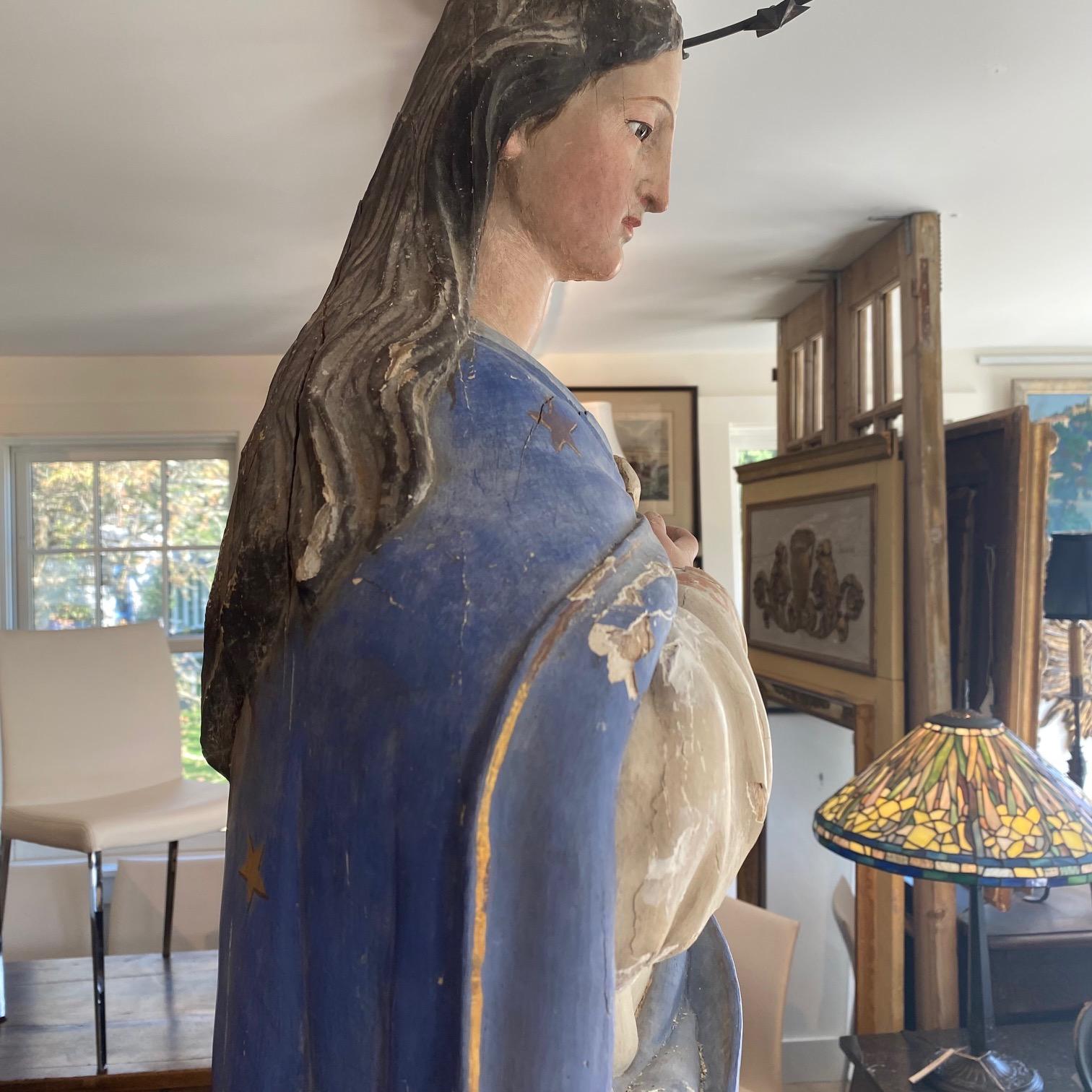 Impressive Antique Lifesize Immaculata Religious Sculpture For Sale 3