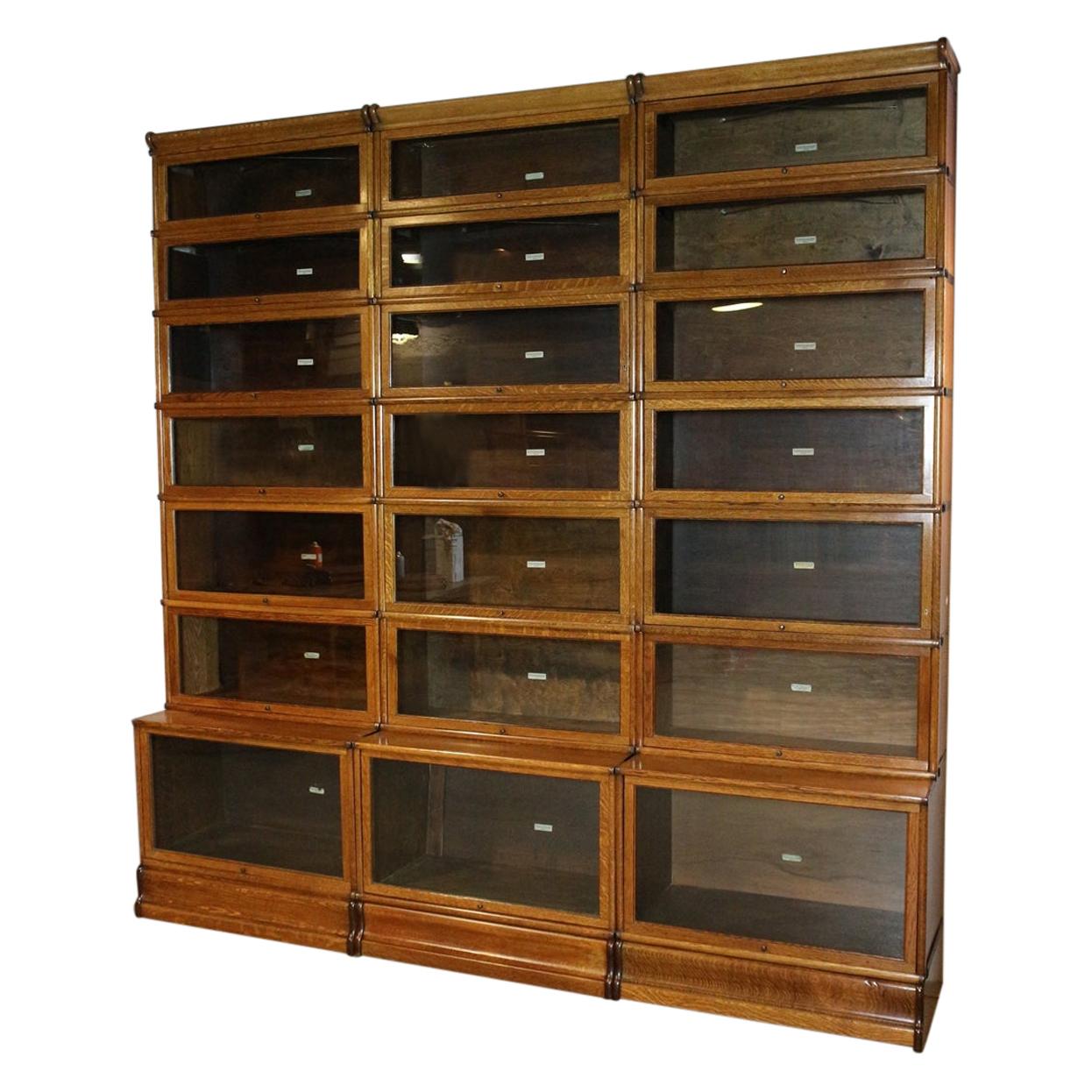 Impressive Antique Oak Globe Wernicke Bookcase