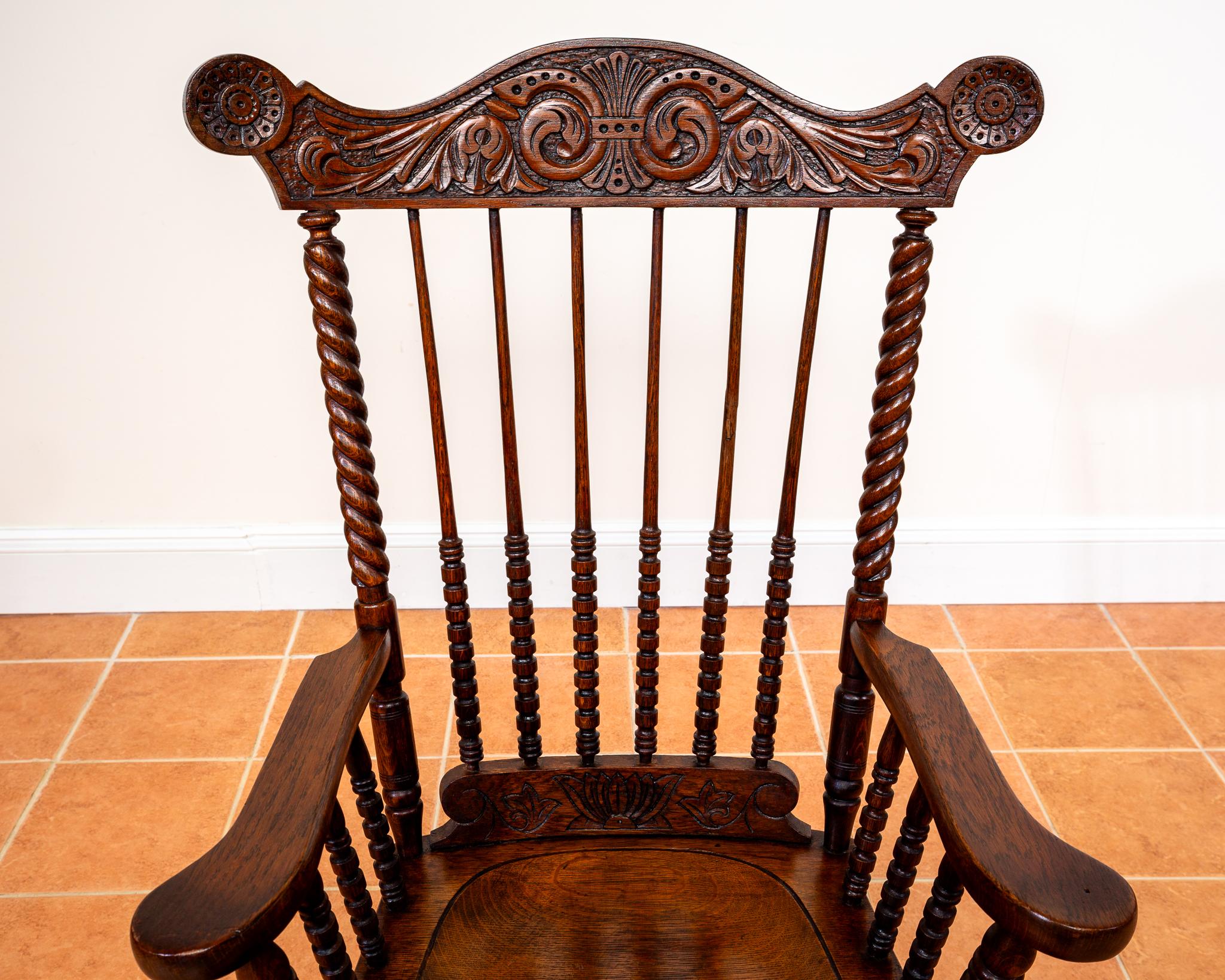 Impressionante Sedia Windsor antica in Oak Country Poltrona Fanback antica da caminetto in vendita 10