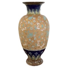 Impressionnant vase victorien antique Doulton 