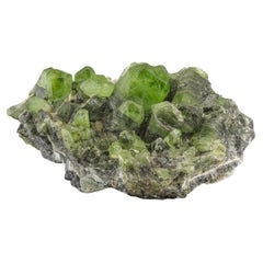 Impressionante cluster di cristalli di peridoto verde mela su Matrix dal Pakistan