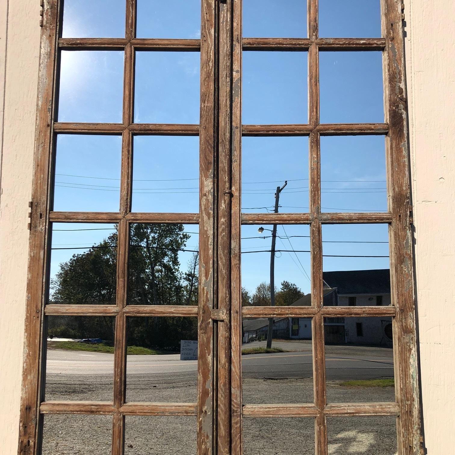 antique mirrored french doors