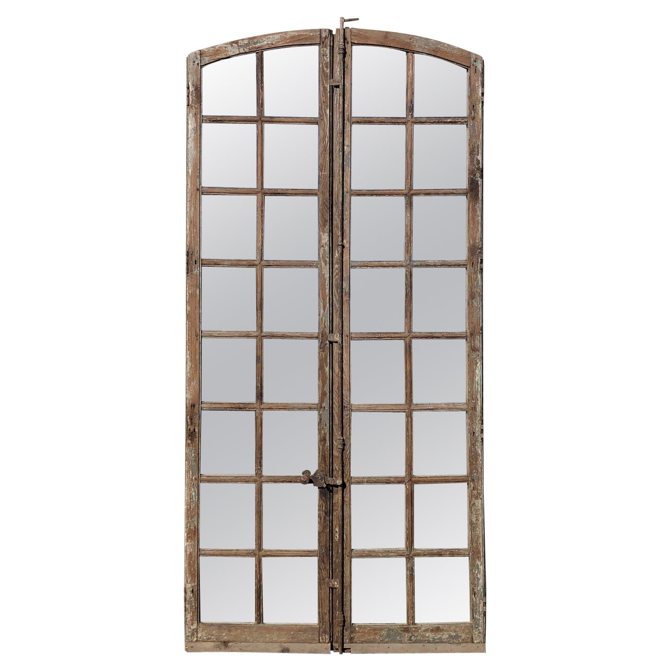 Impressive Architectural Pair of Antique Tall French Mirrored Doors